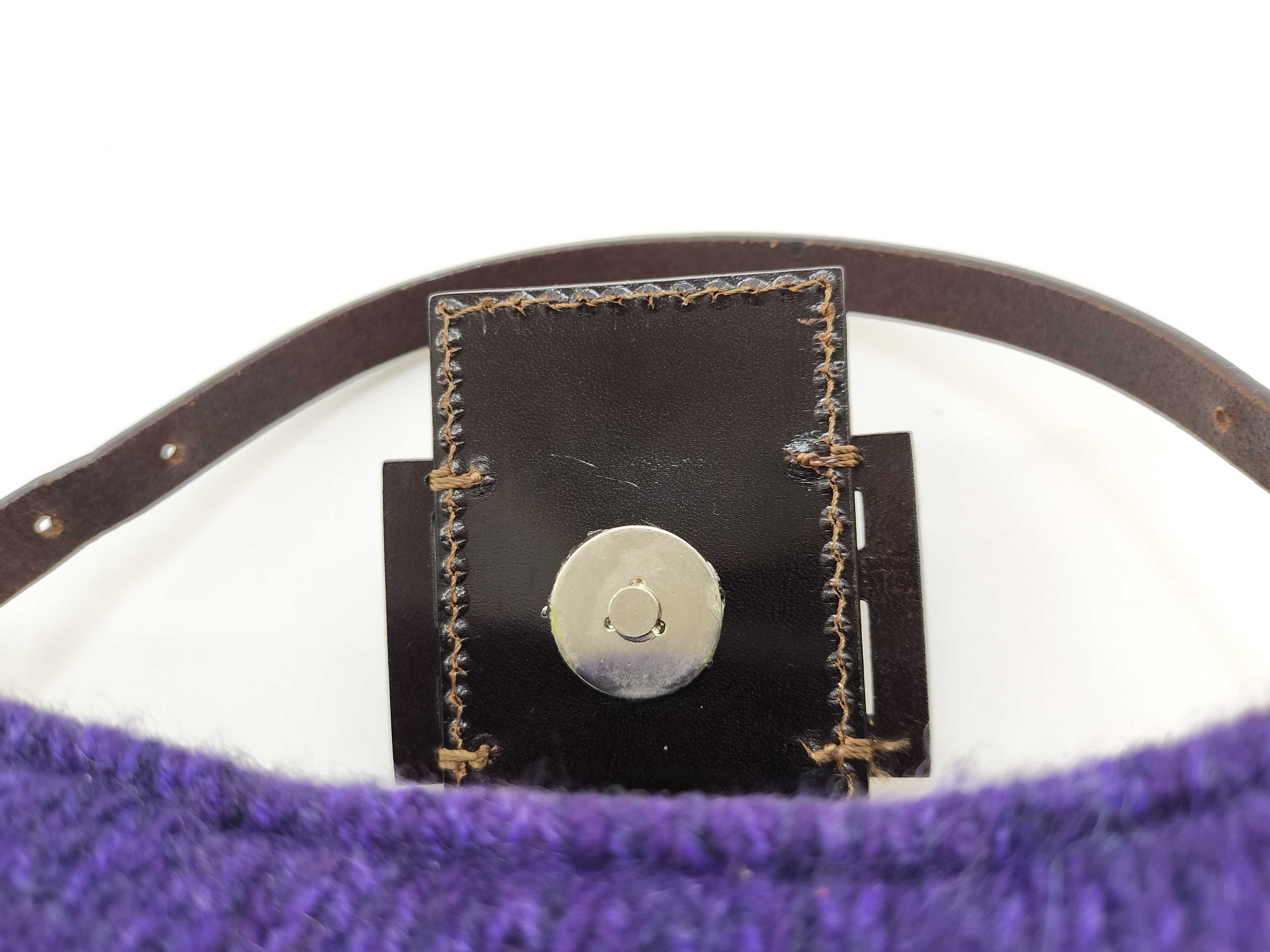 Mamma Handbag, Wool Knit, Purple Pouch — view 11