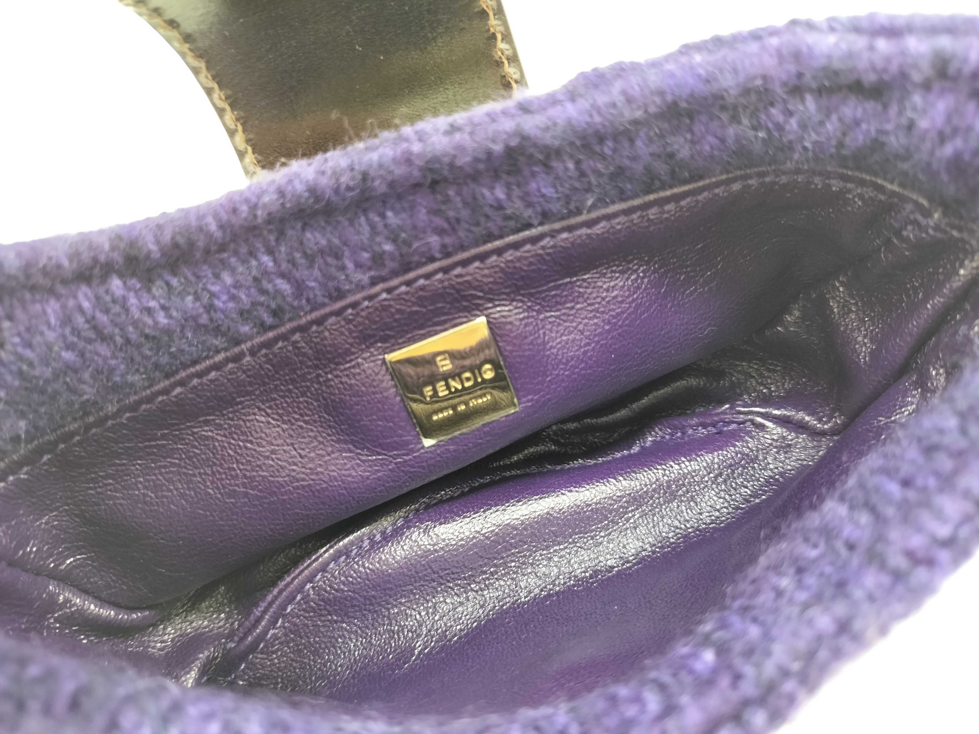 Mamma Handbag, Wool Knit, Purple Pouch — view 12