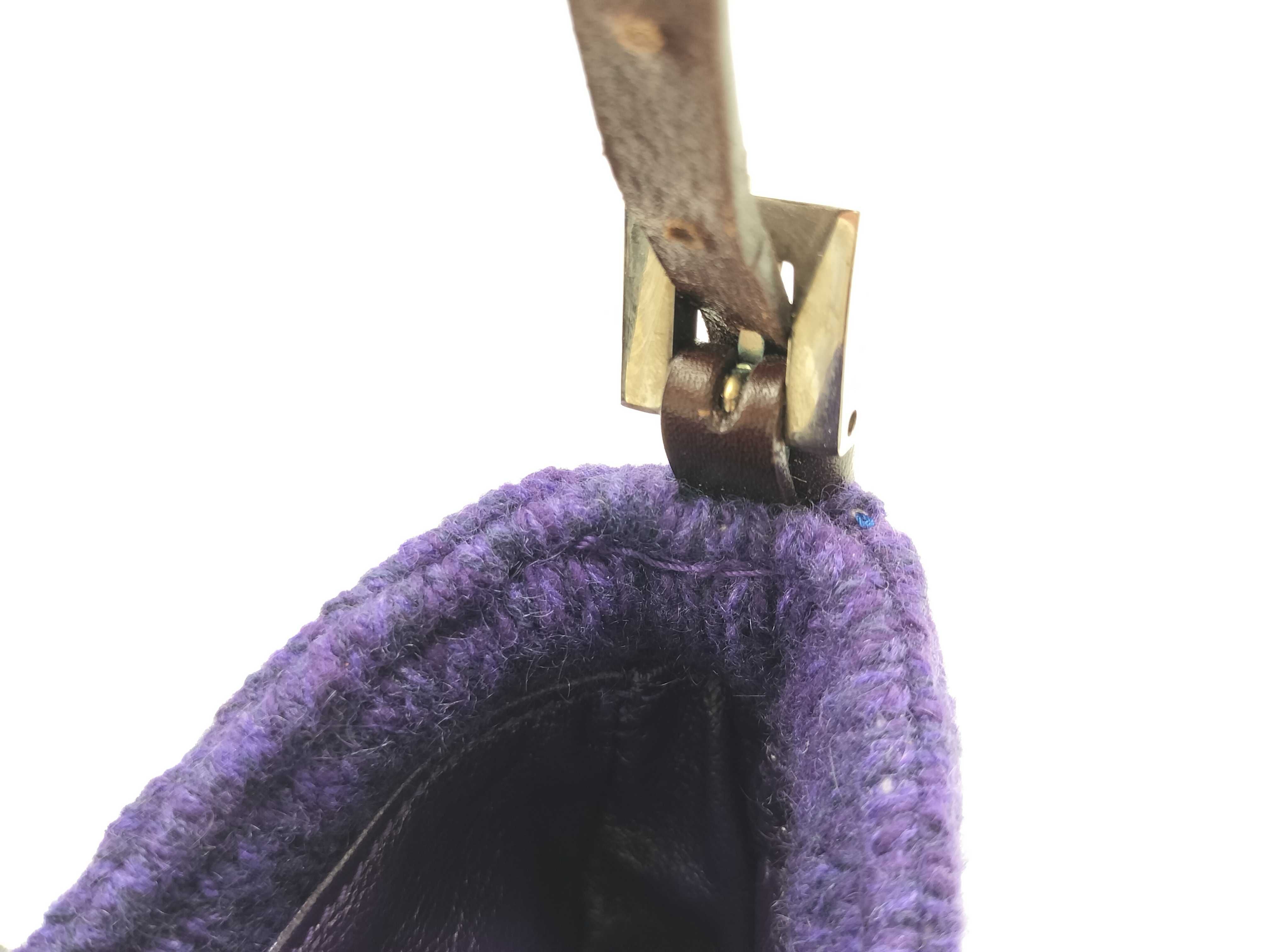 Mamma Handbag, Wool Knit, Purple Pouch — view 13