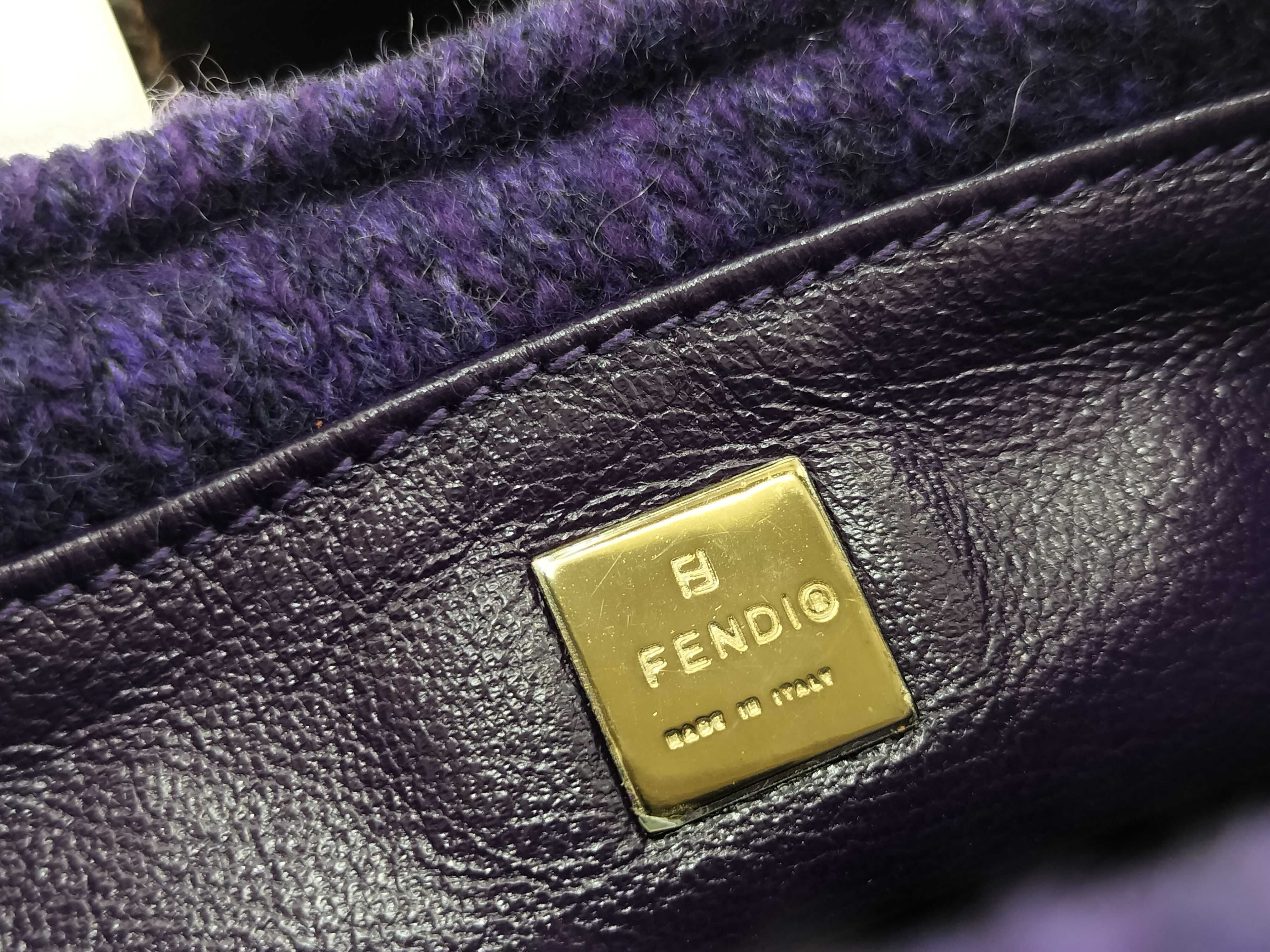 Mamma Handbag, Wool Knit, Purple Pouch — view 14
