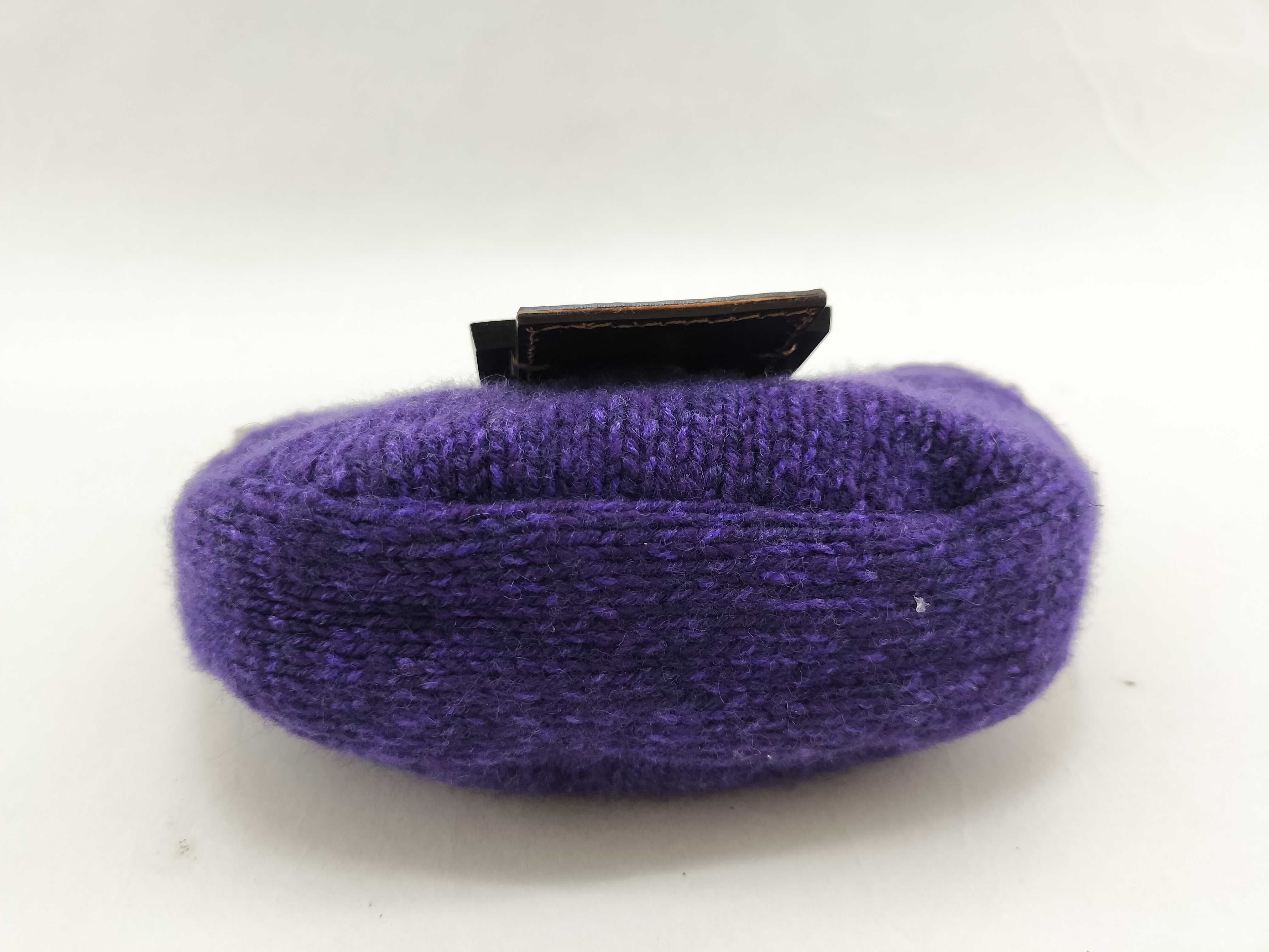 Mamma Handbag, Wool Knit, Purple Pouch — view 3