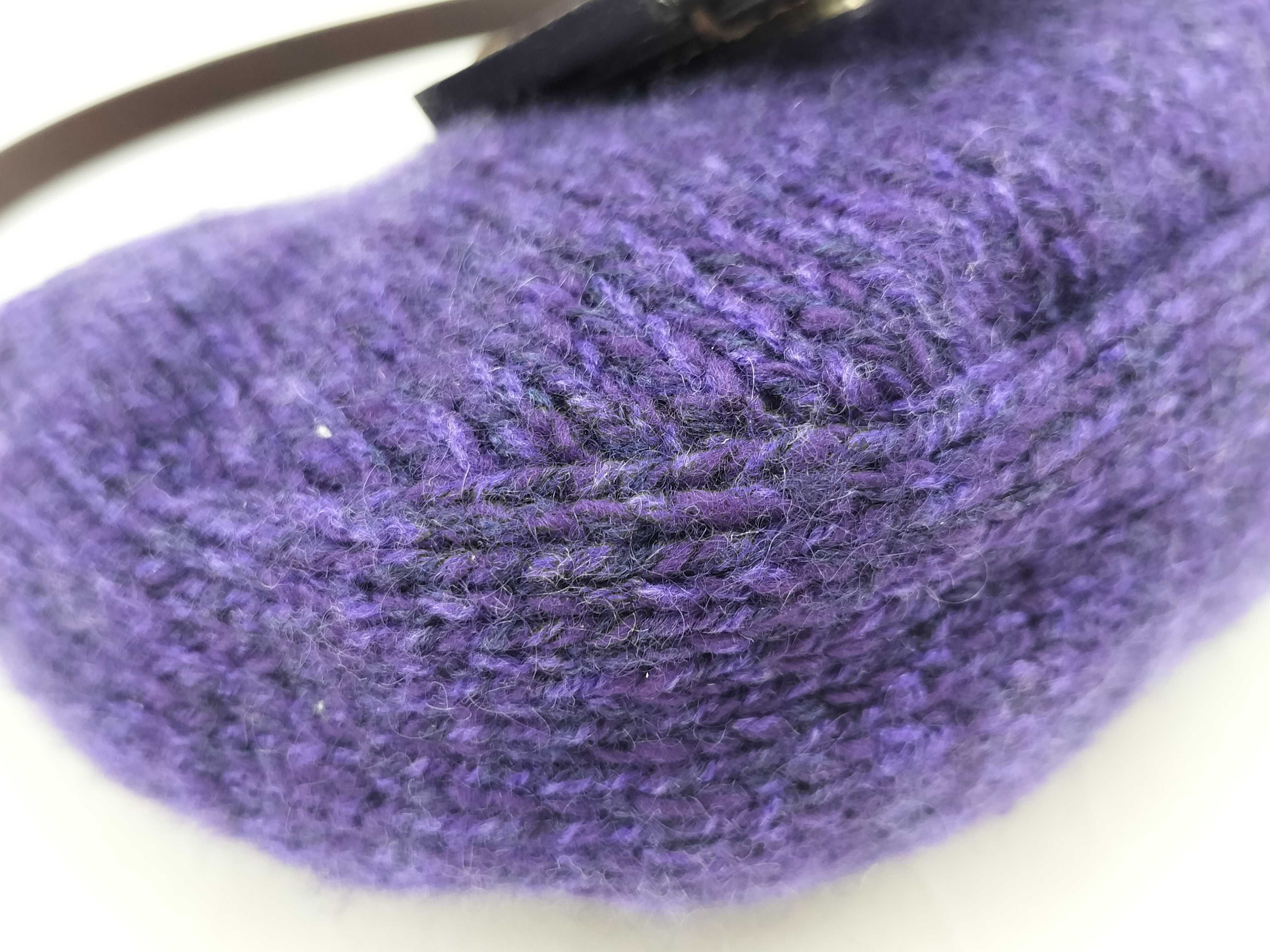 Mamma Handbag, Wool Knit, Purple Pouch — view 4