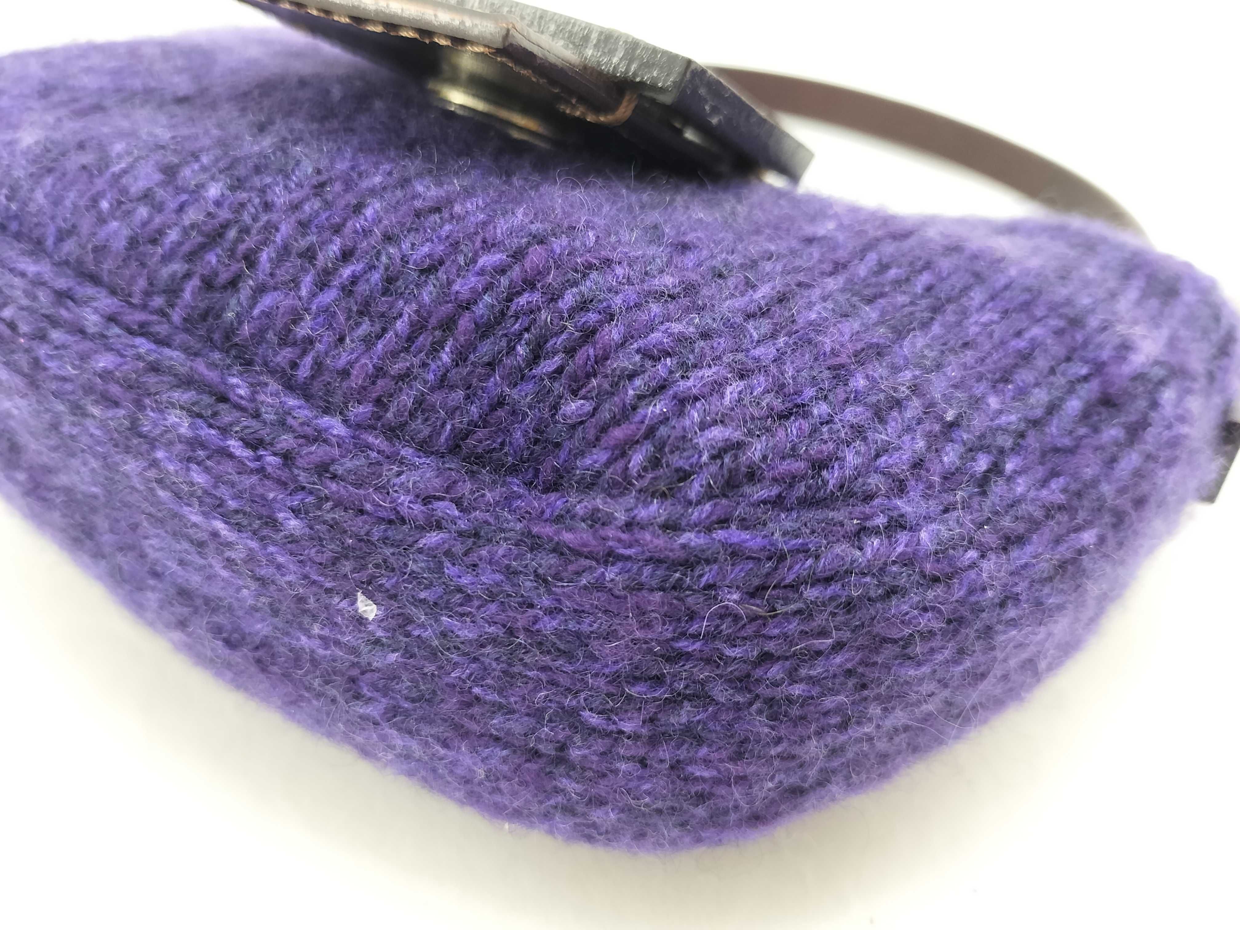 Mamma Handbag, Wool Knit, Purple Pouch — view 5