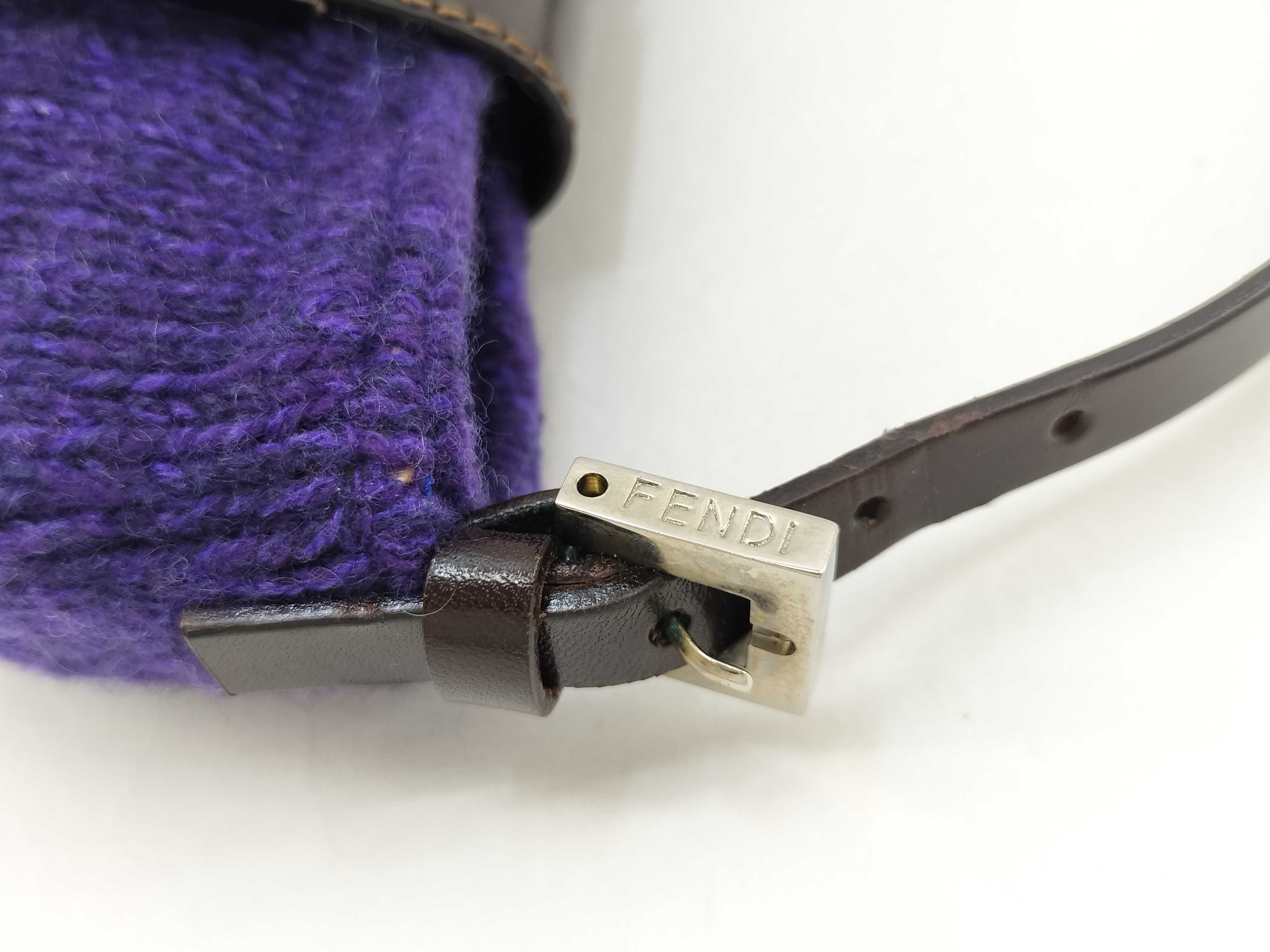 Mamma Handbag, Wool Knit, Purple Pouch — view 7