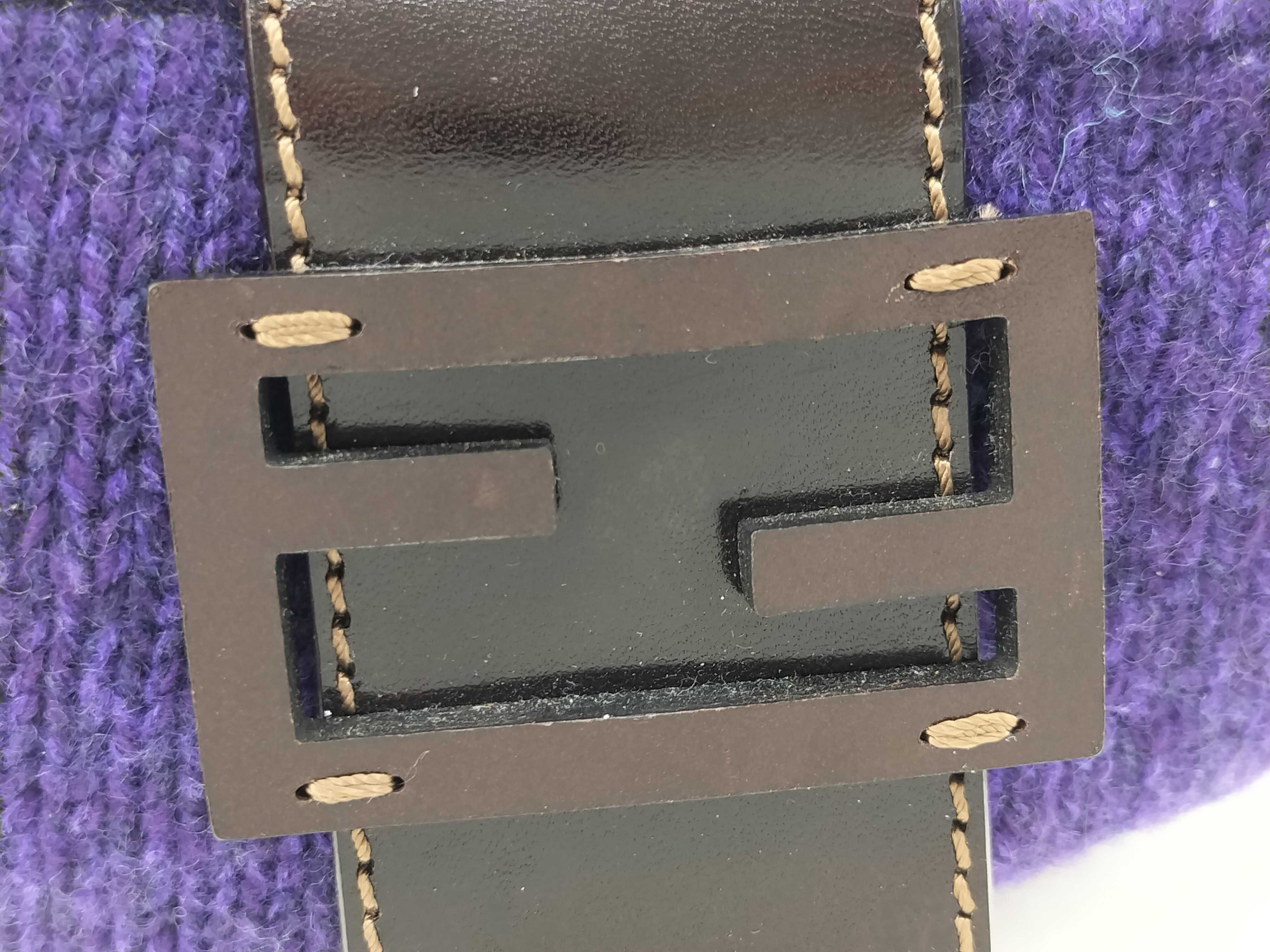 Mamma Handbag, Wool Knit, Purple Pouch — view 9