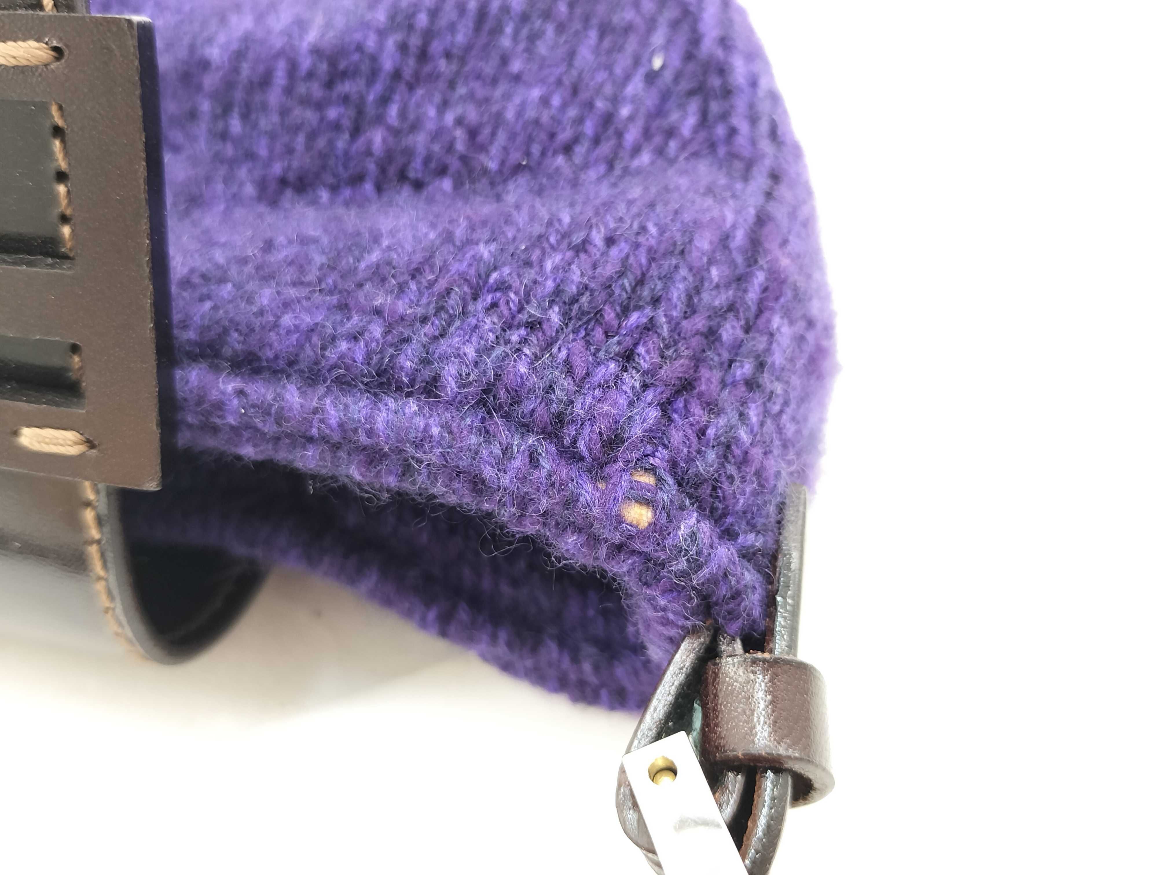 Mamma Handbag, Wool Knit, Purple Pouch — view 10