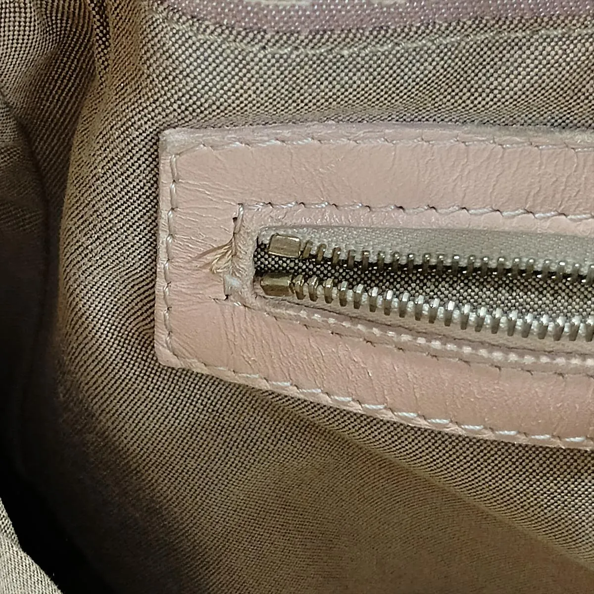 Zucchino Mamma Bucket Canvas x Leather Shoulder Bag Pink x Beige 8BR001 — view 14