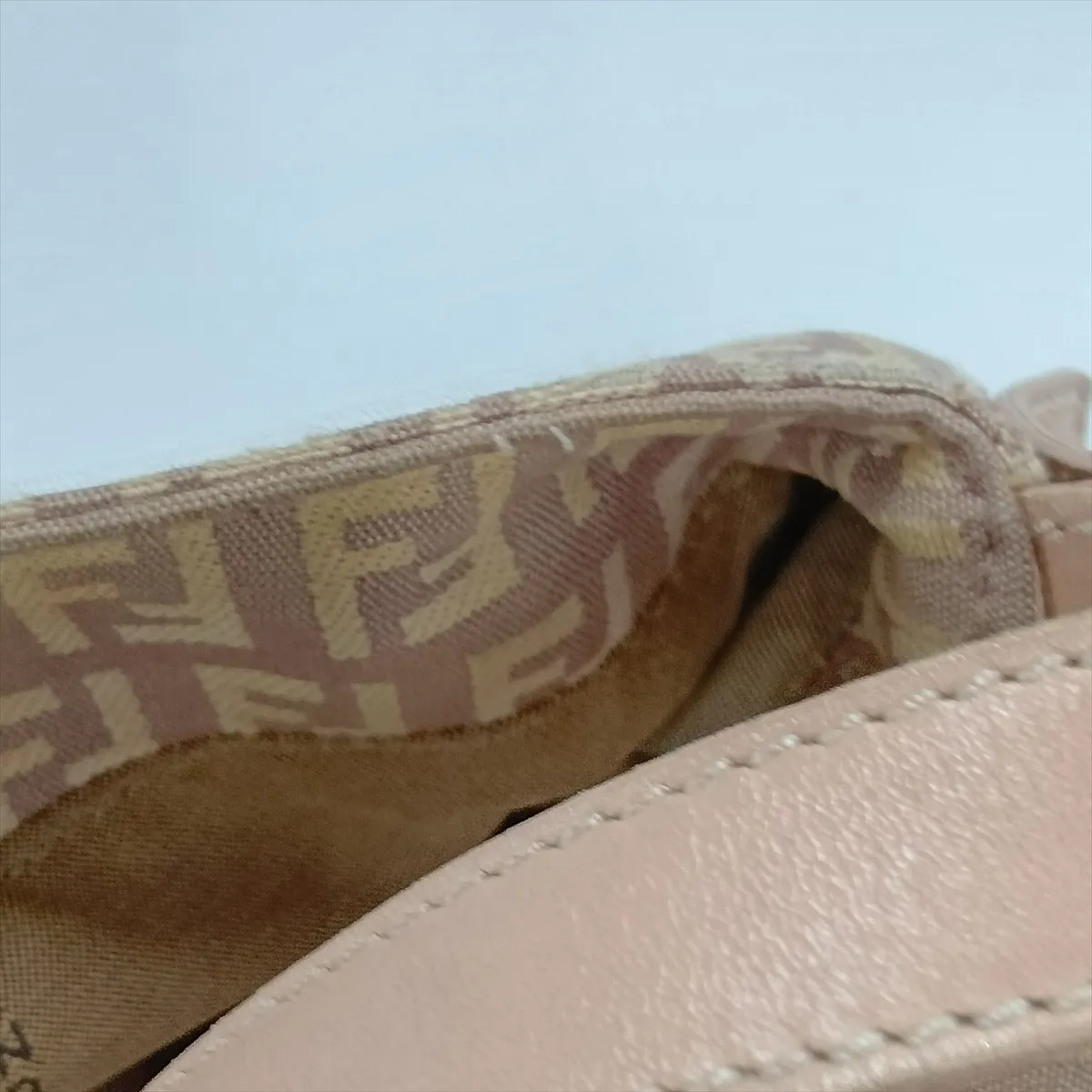 Zucchino Mamma Bucket Canvas x Leather Shoulder Bag Pink x Beige 8BR001 — view 15