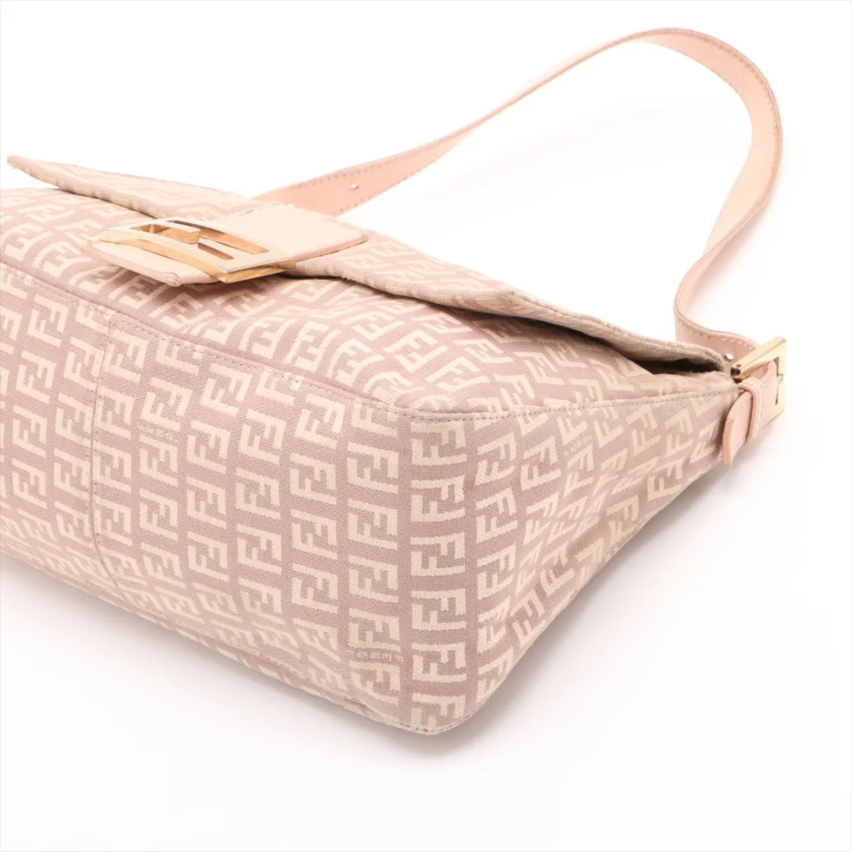 Zucchino Mamma Bucket Canvas x Leather Shoulder Bag Pink x Beige 8BR001 — view 3
