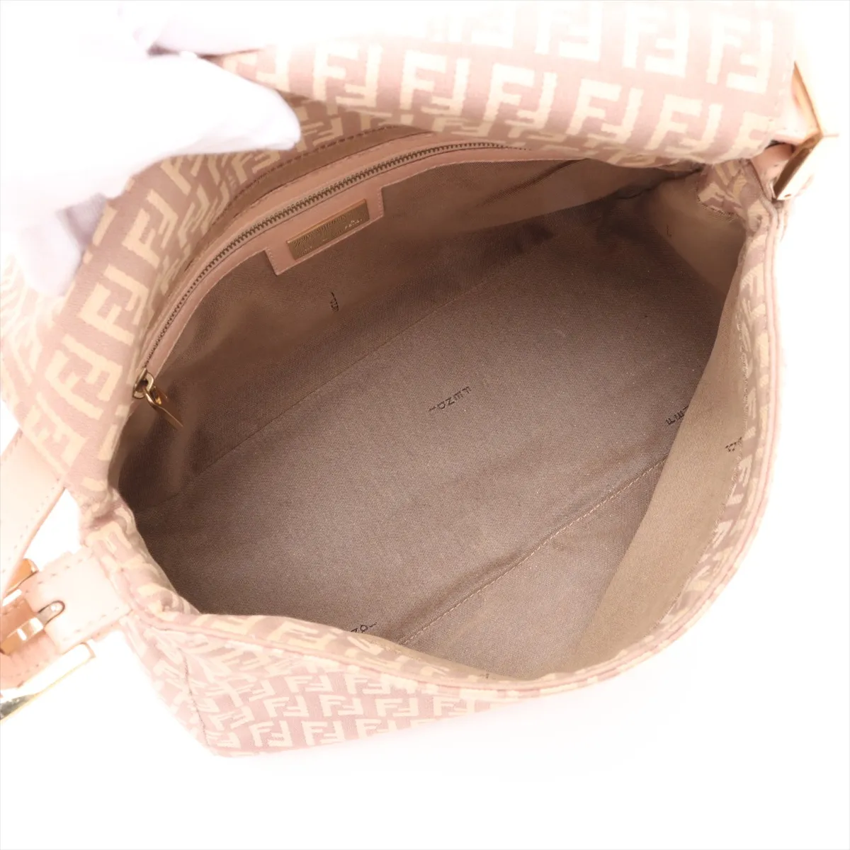 Zucchino Mamma Bucket Canvas x Leather Shoulder Bag Pink x Beige 8BR001 — view 7