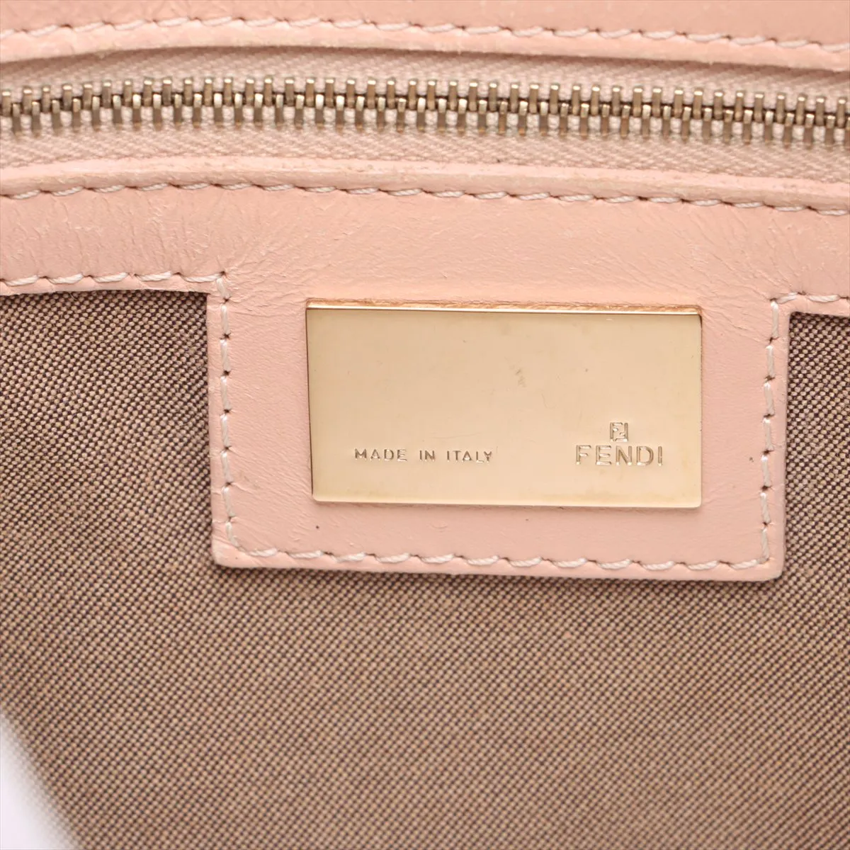 Zucchino Mamma Bucket Canvas x Leather Shoulder Bag Pink x Beige 8BR001 — view 9