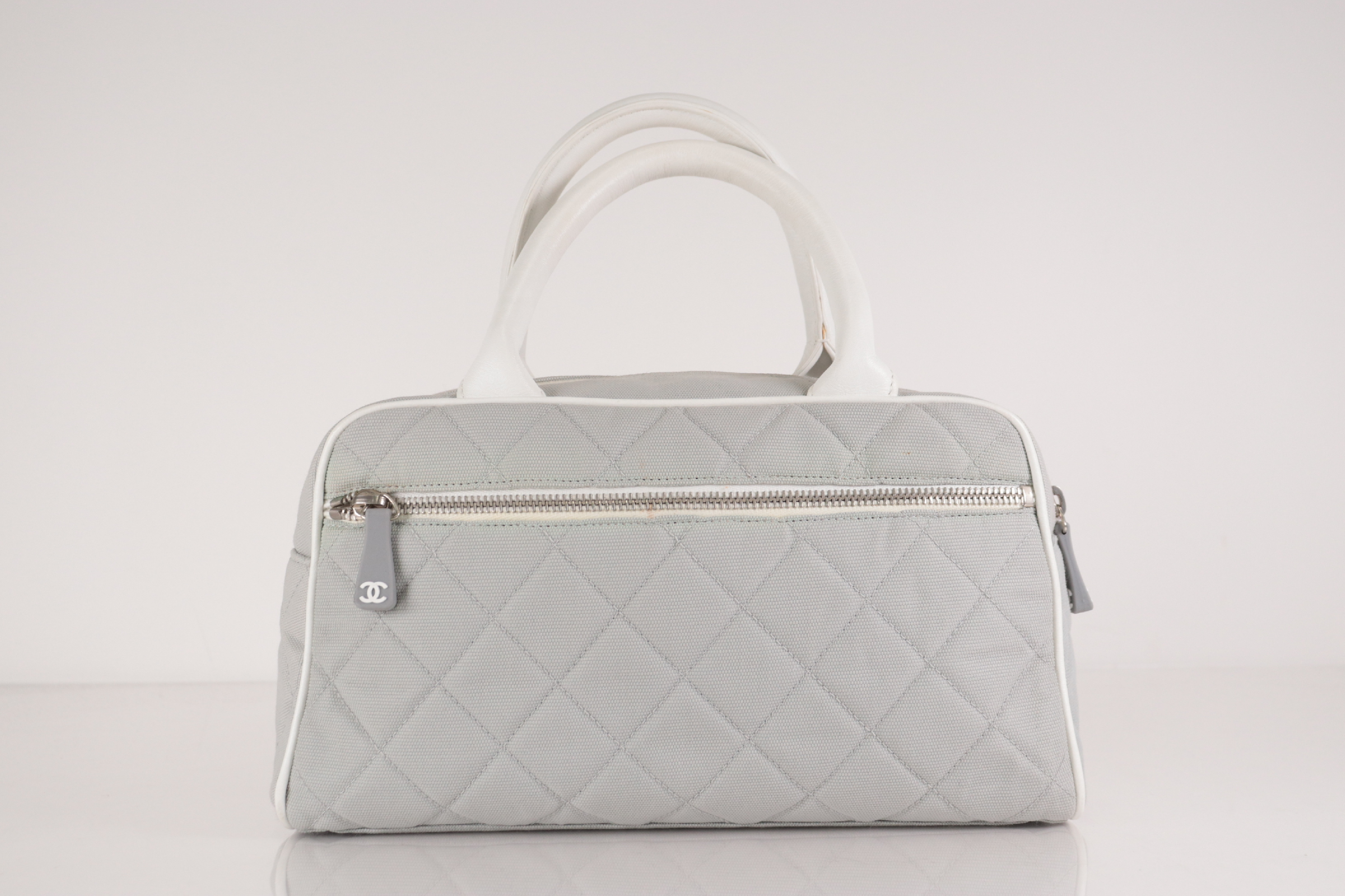 Logo Canvas Mini Boston Bag, Gray, Series 6 Boston Bag — view 2