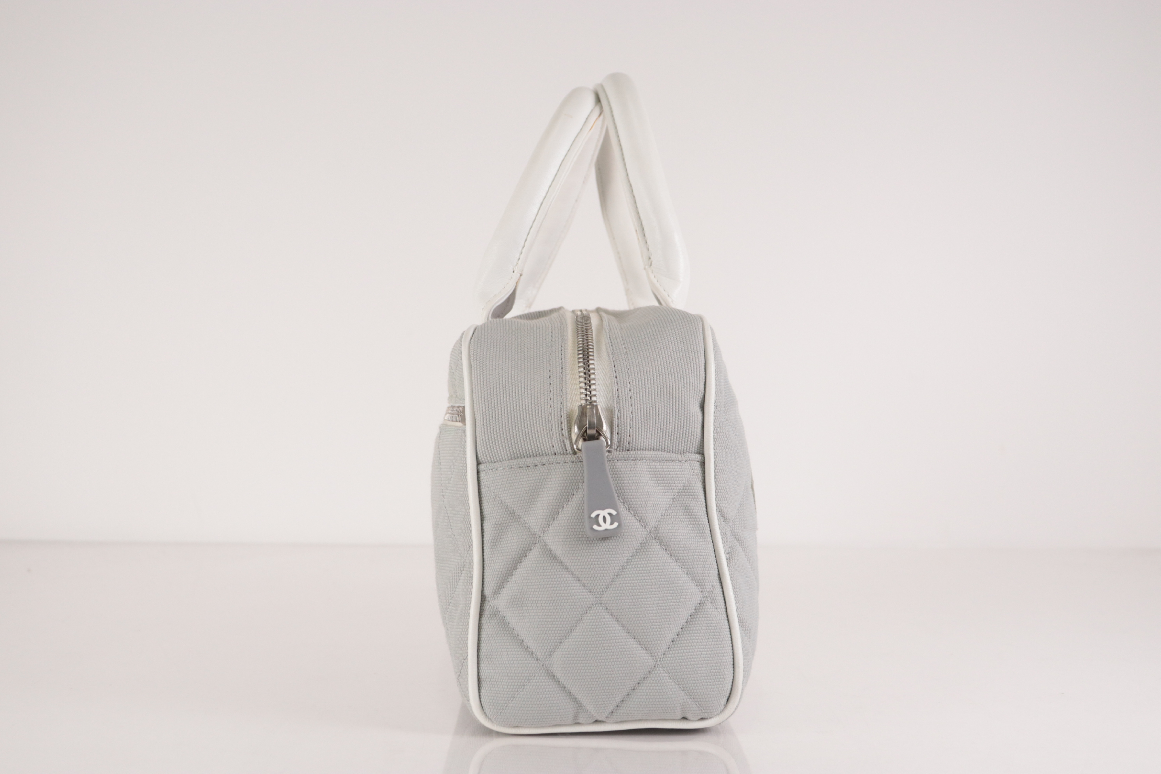 Logo Canvas Mini Boston Bag, Gray, Series 6 Boston Bag — view 4