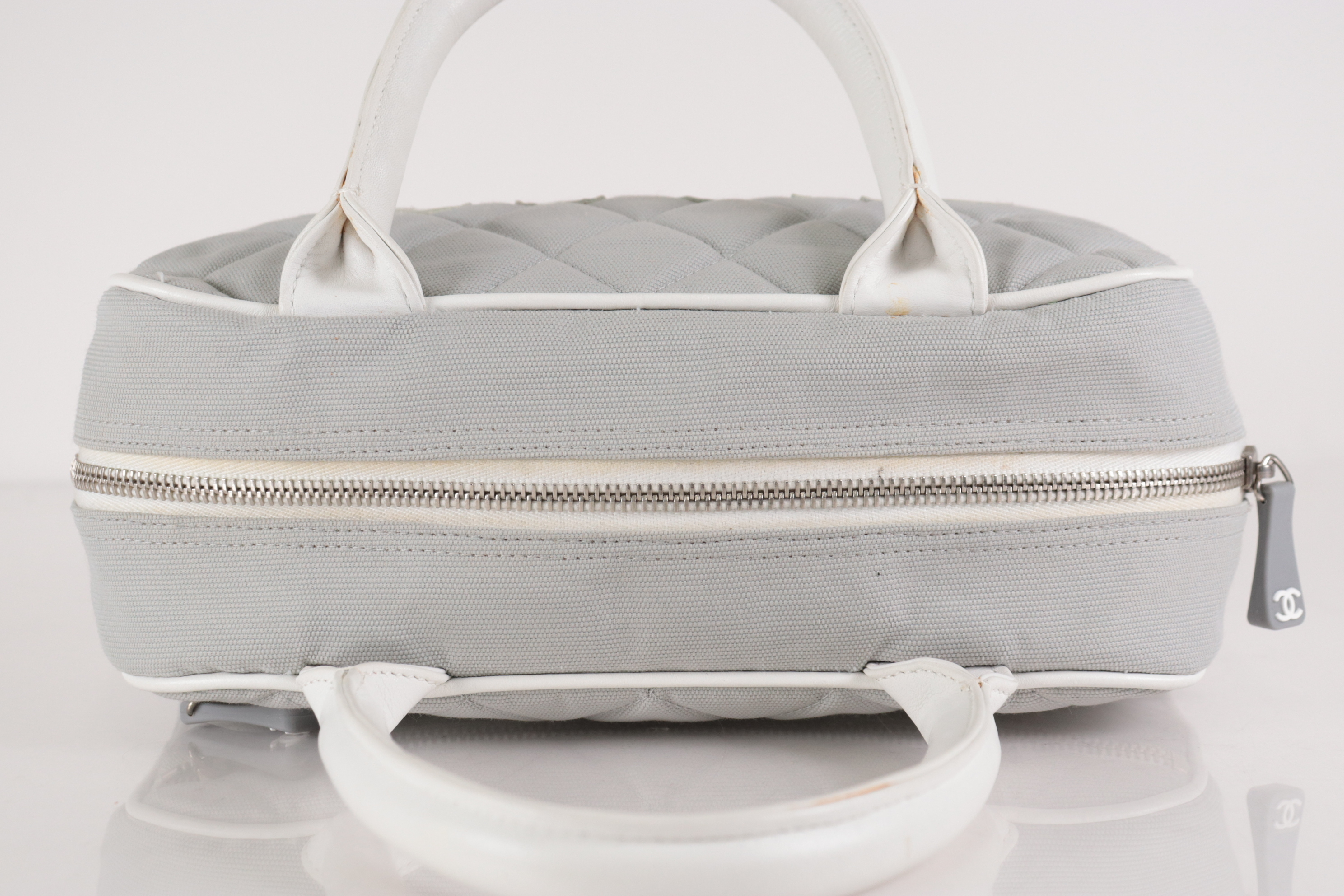Logo Canvas Mini Boston Bag, Gray, Series 6 Boston Bag — view 5