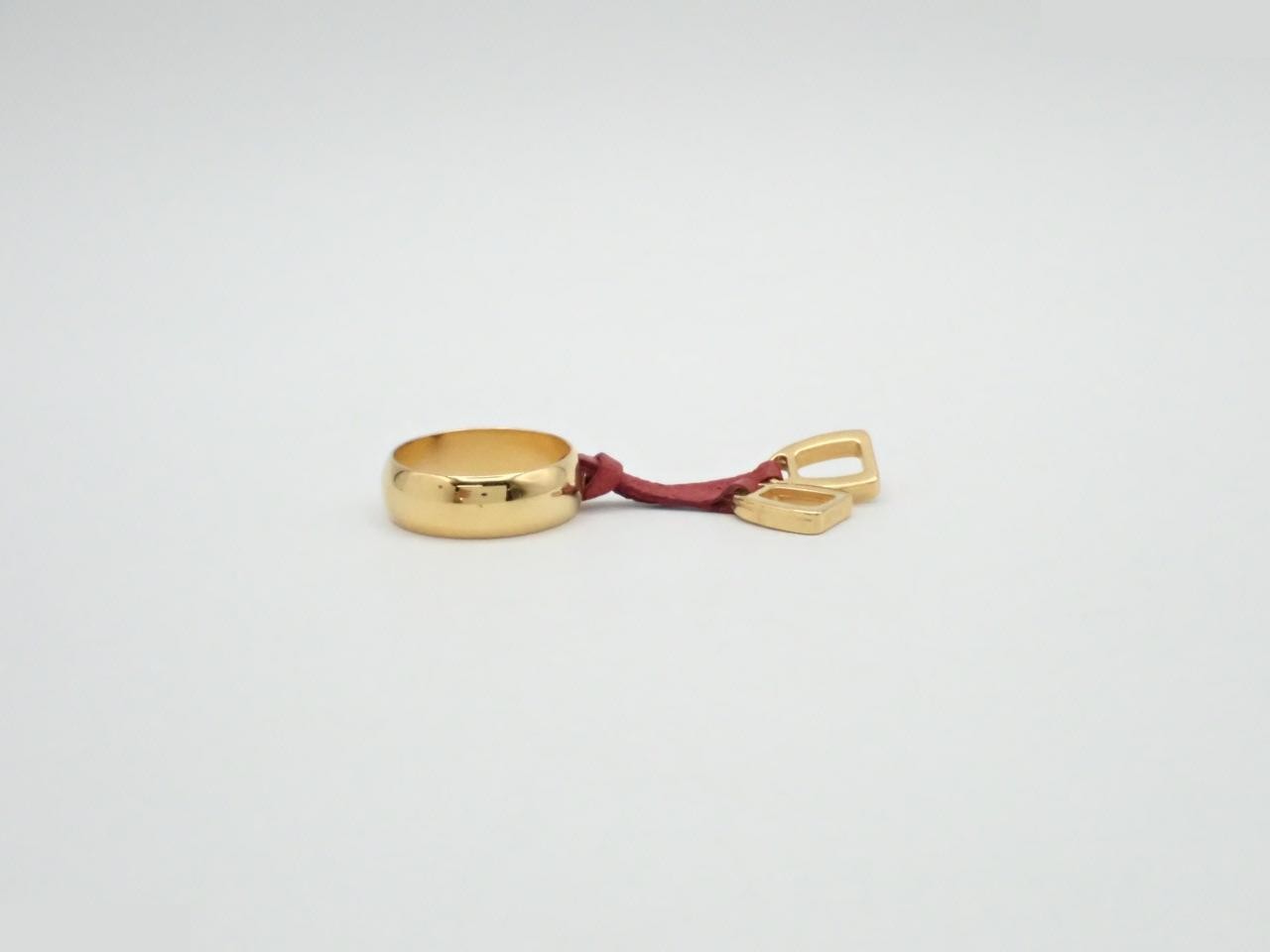 Other lines - Accessories - Gold and Red Leather Scarf — view 3
