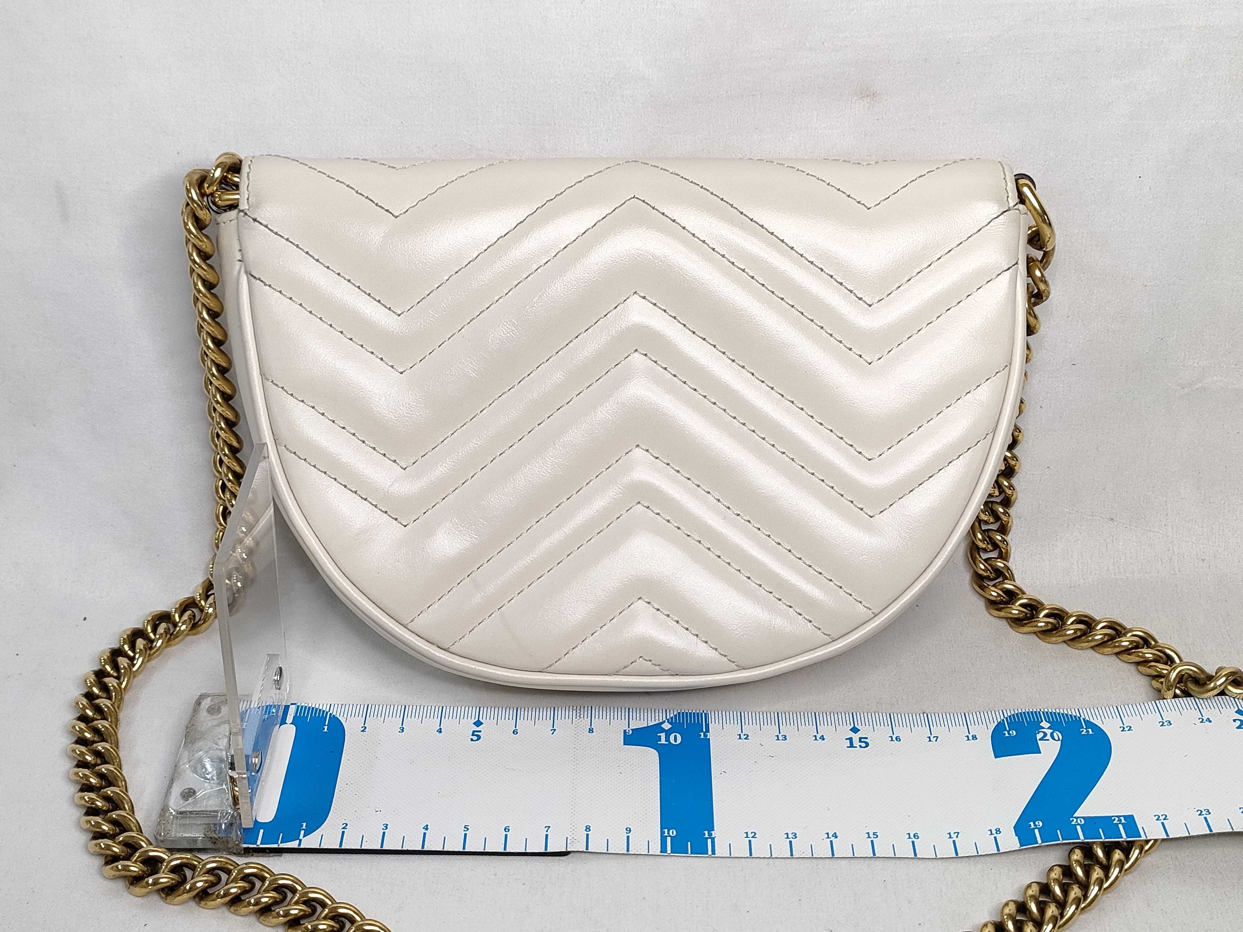 KR- GG Marmont Leather Chain Shoulder Bag White 746431 - Grade B Shoulder Bag — view 2