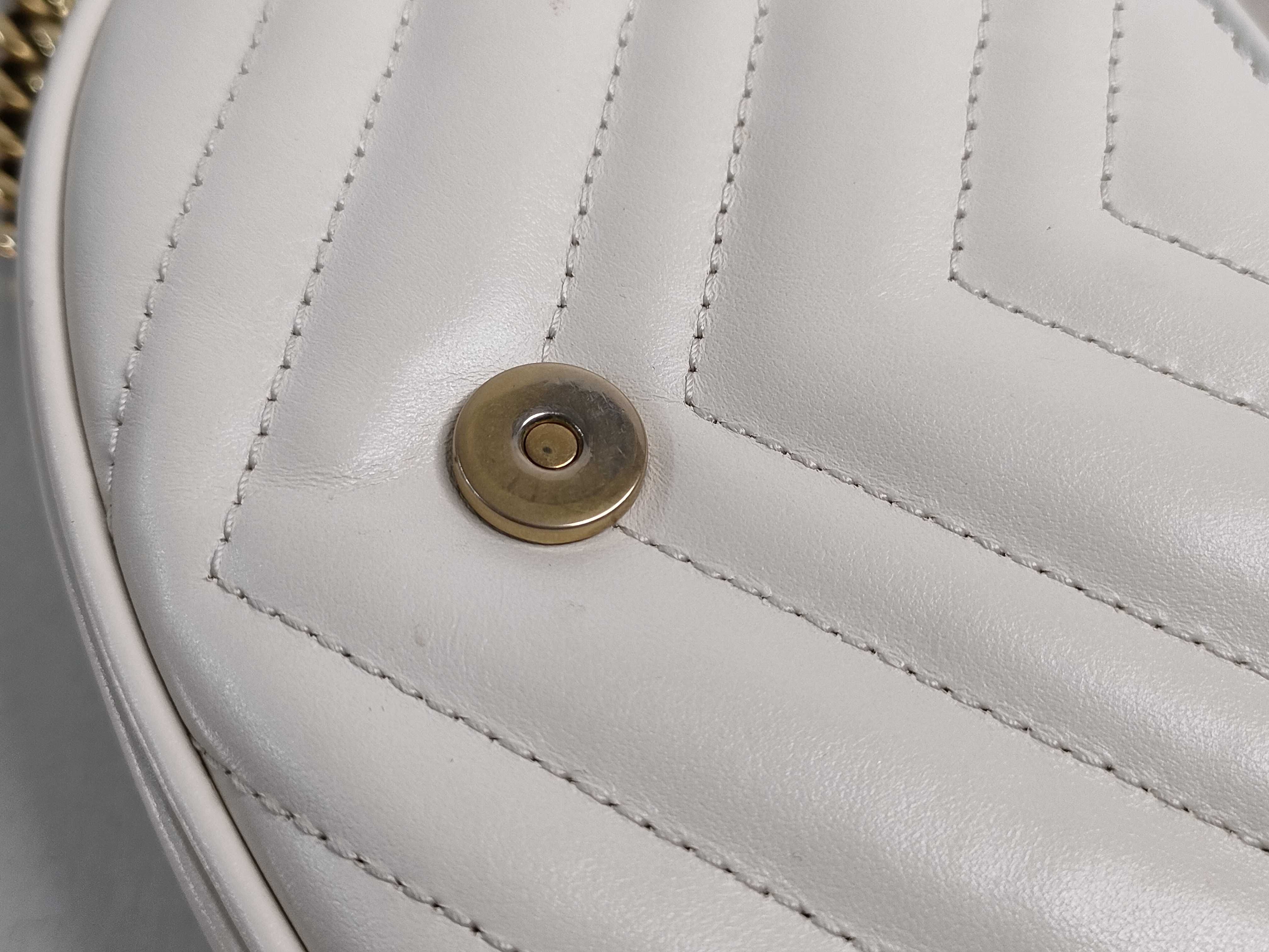 KR- GG Marmont Leather Chain Shoulder Bag White 746431 - Grade B Shoulder Bag — view 13