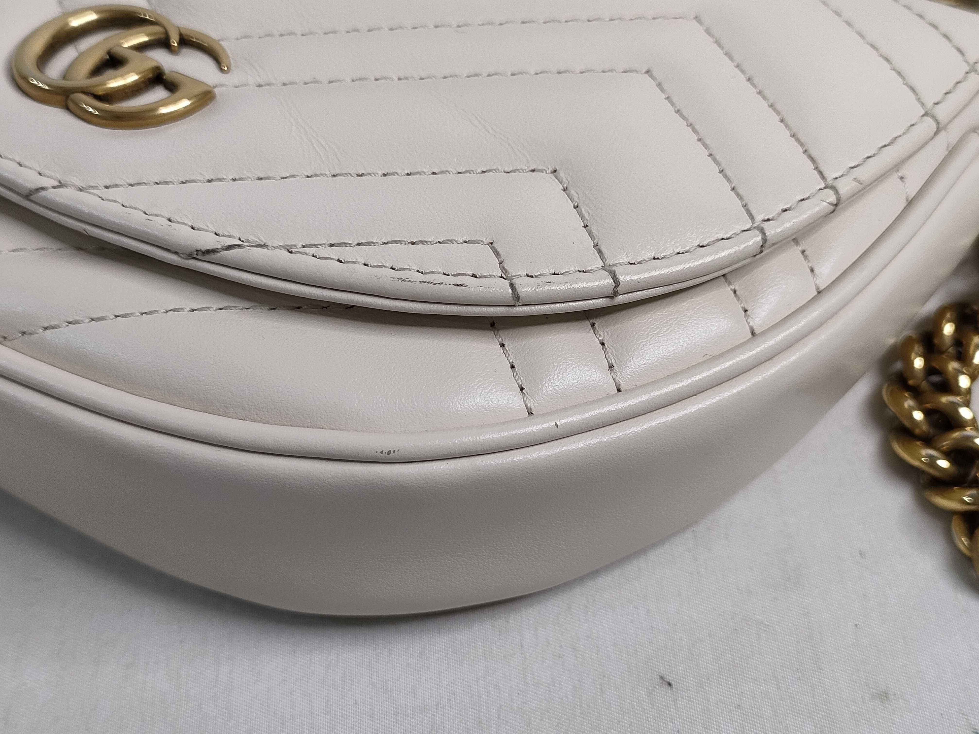 KR- GG Marmont Leather Chain Shoulder Bag White 746431 - Grade B Shoulder Bag — view 6