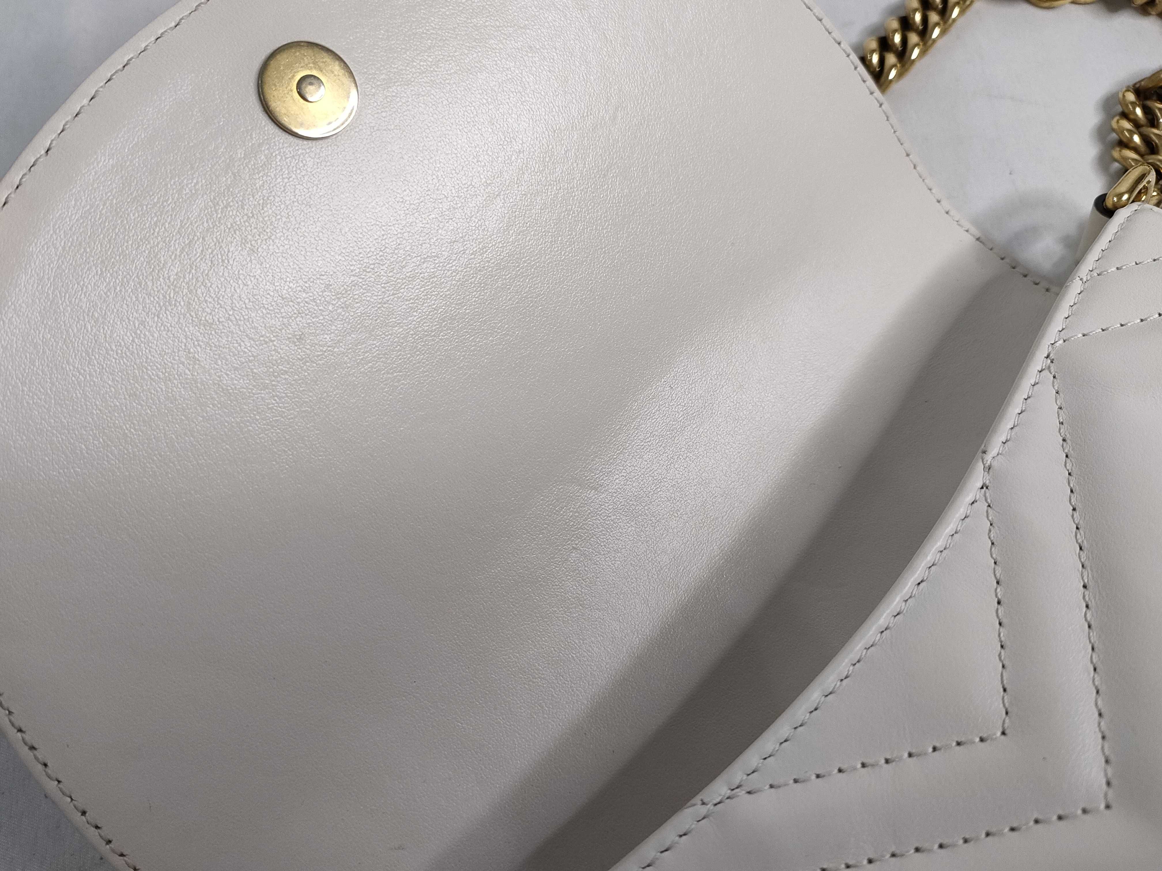 KR- GG Marmont Leather Chain Shoulder Bag White 746431 - Grade B Shoulder Bag — view 8