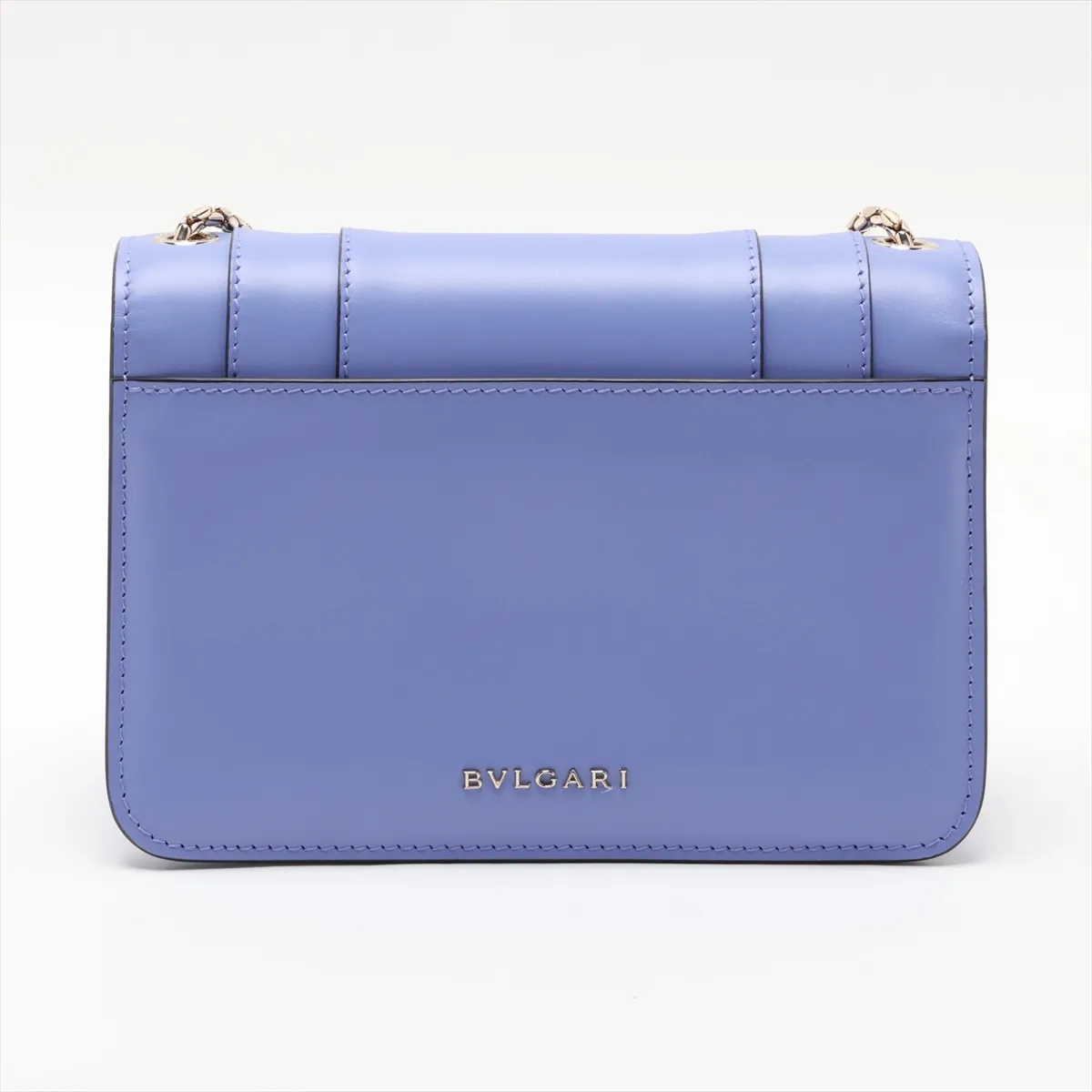 Serpenti Leather Chain Shoulder Bag, Purple, with Mirror — view 2