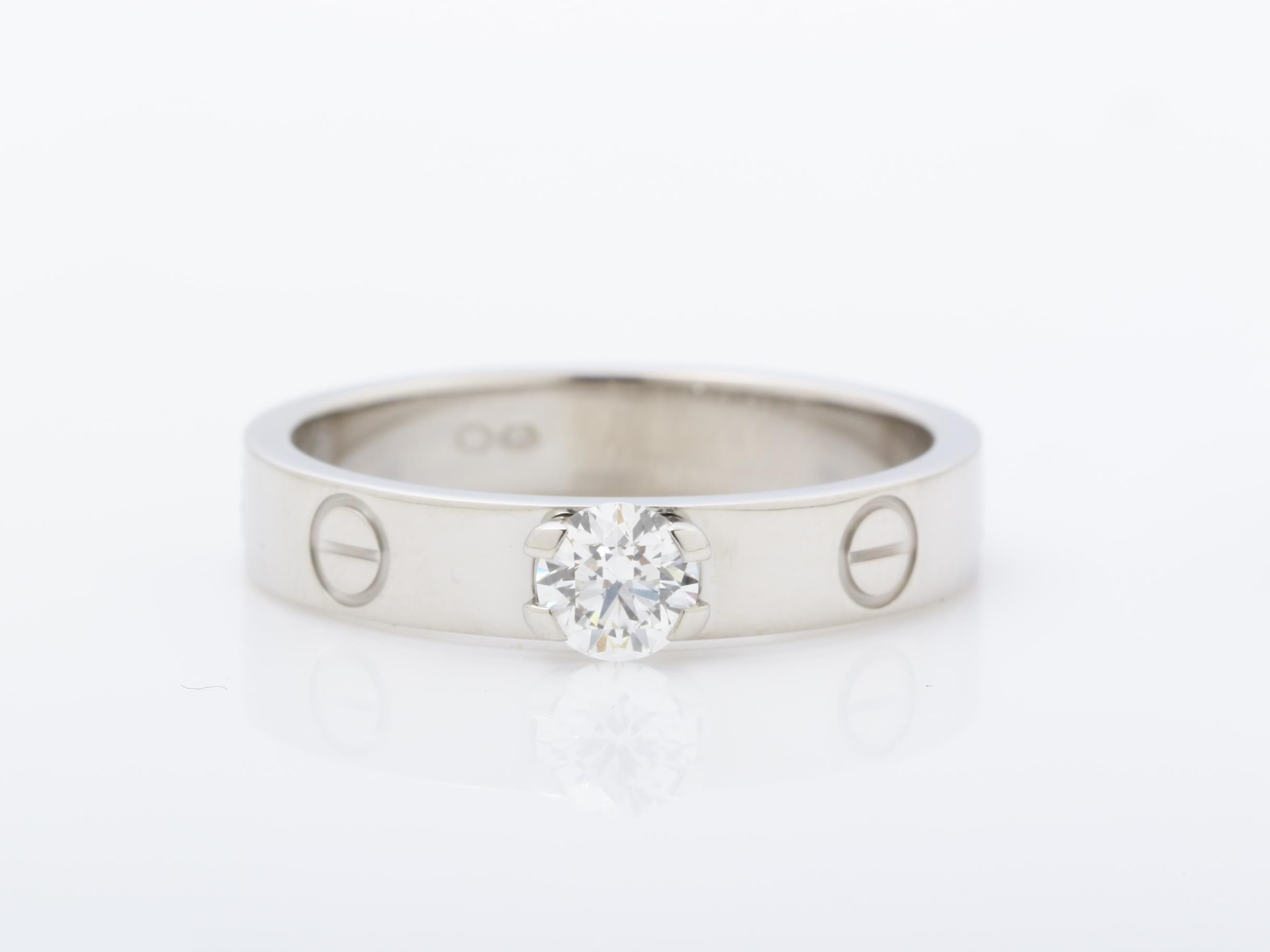 750WG Mini Love Diamond Ring, 0.26ct, 52cm, 4.3g