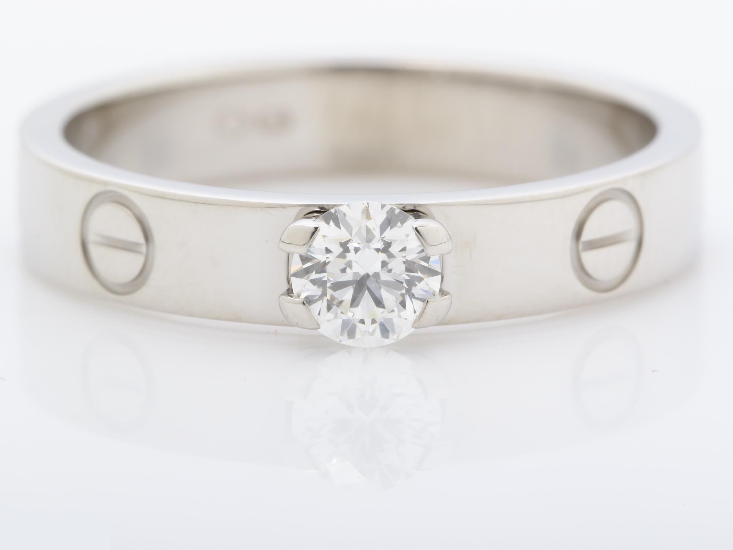 750WG Mini Love Diamond Ring, 0.26ct, 52cm, 4.3g — view 3