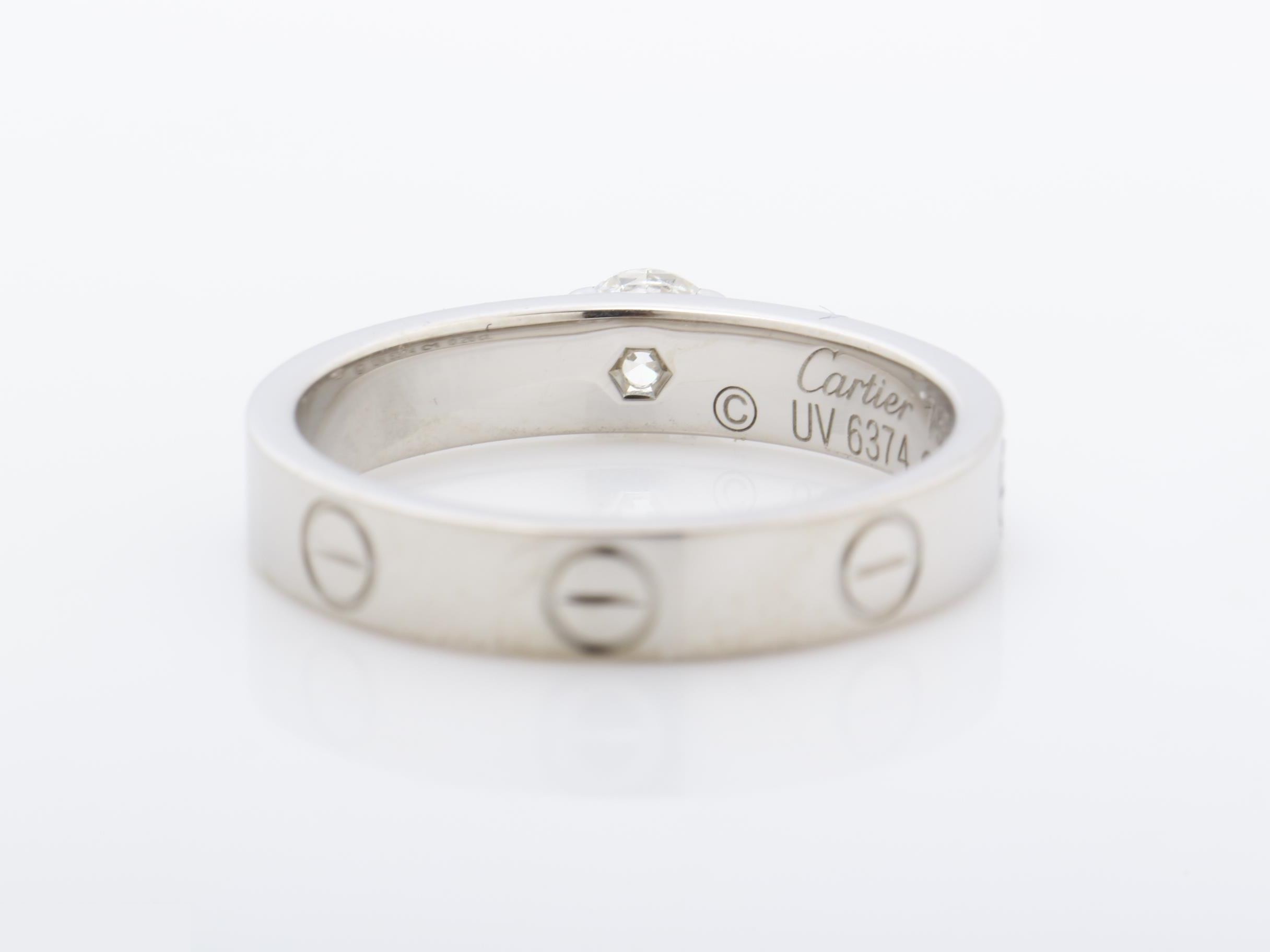 750WG Mini Love Diamond Ring, 0.26ct, 52cm, 4.3g — view 5