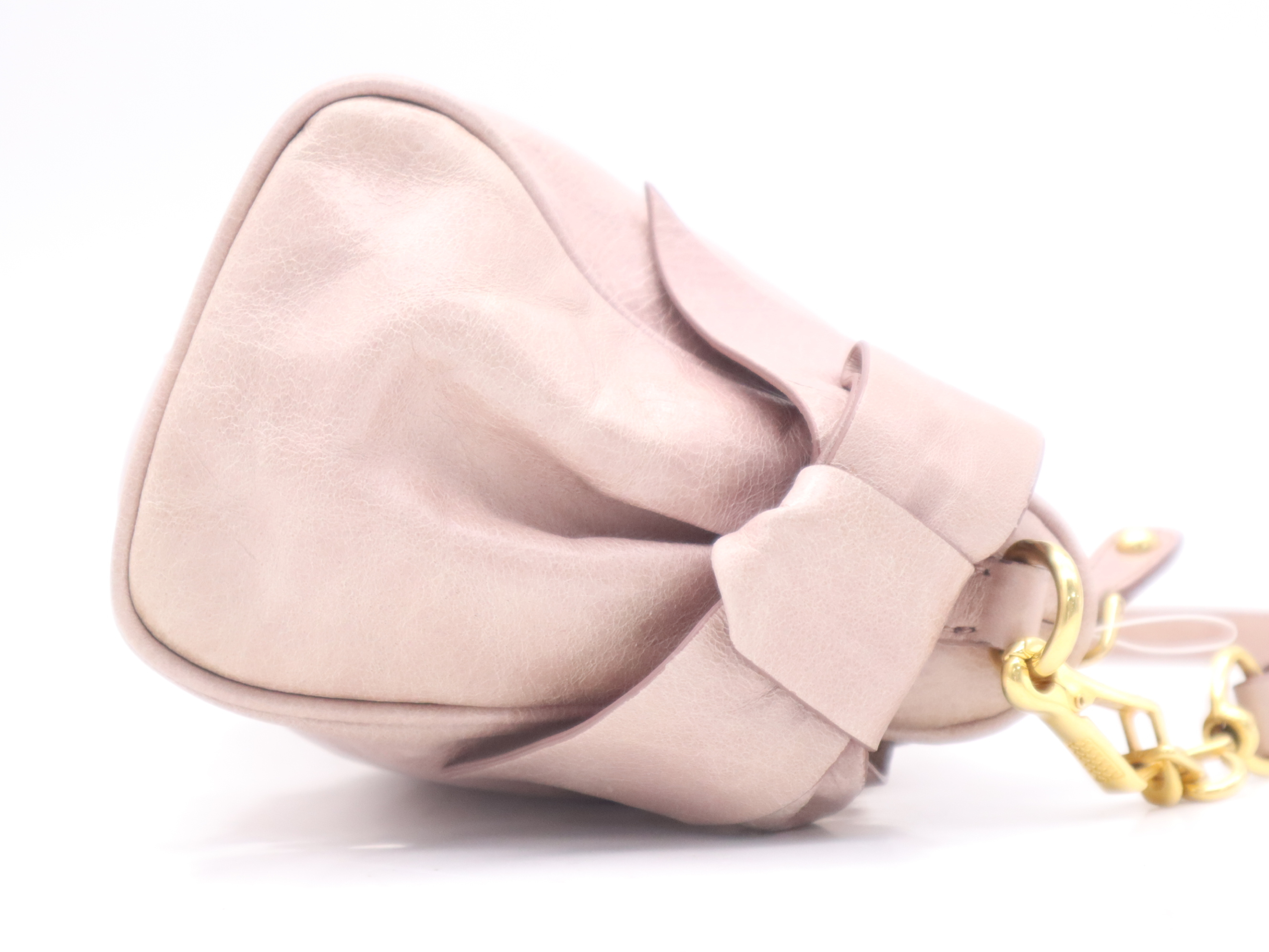 Leather One-Shoulder Bag, Pink, with Shoulder Strap, Dust Bag, and Guarantee Card. — view 5