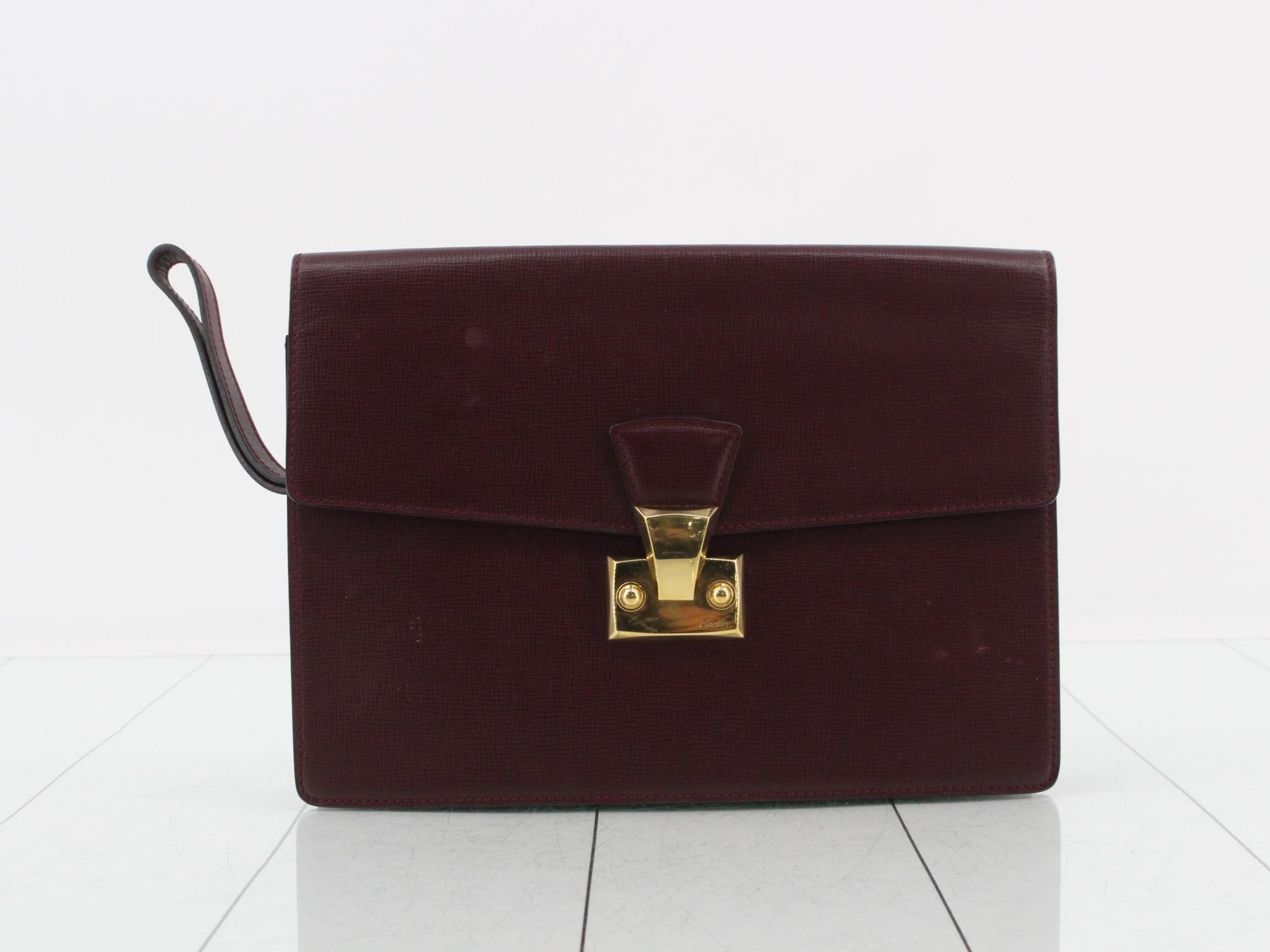 Pasha Leather Clutch Bag, Bordeaux