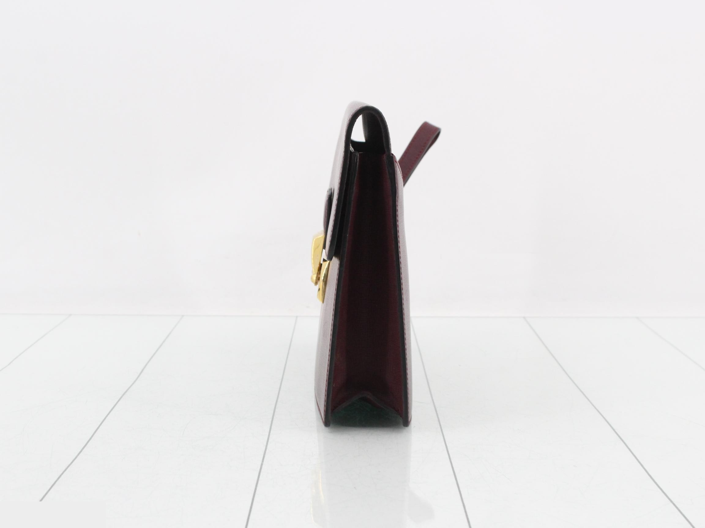 Pasha Leather Clutch Bag, Bordeaux — view 3