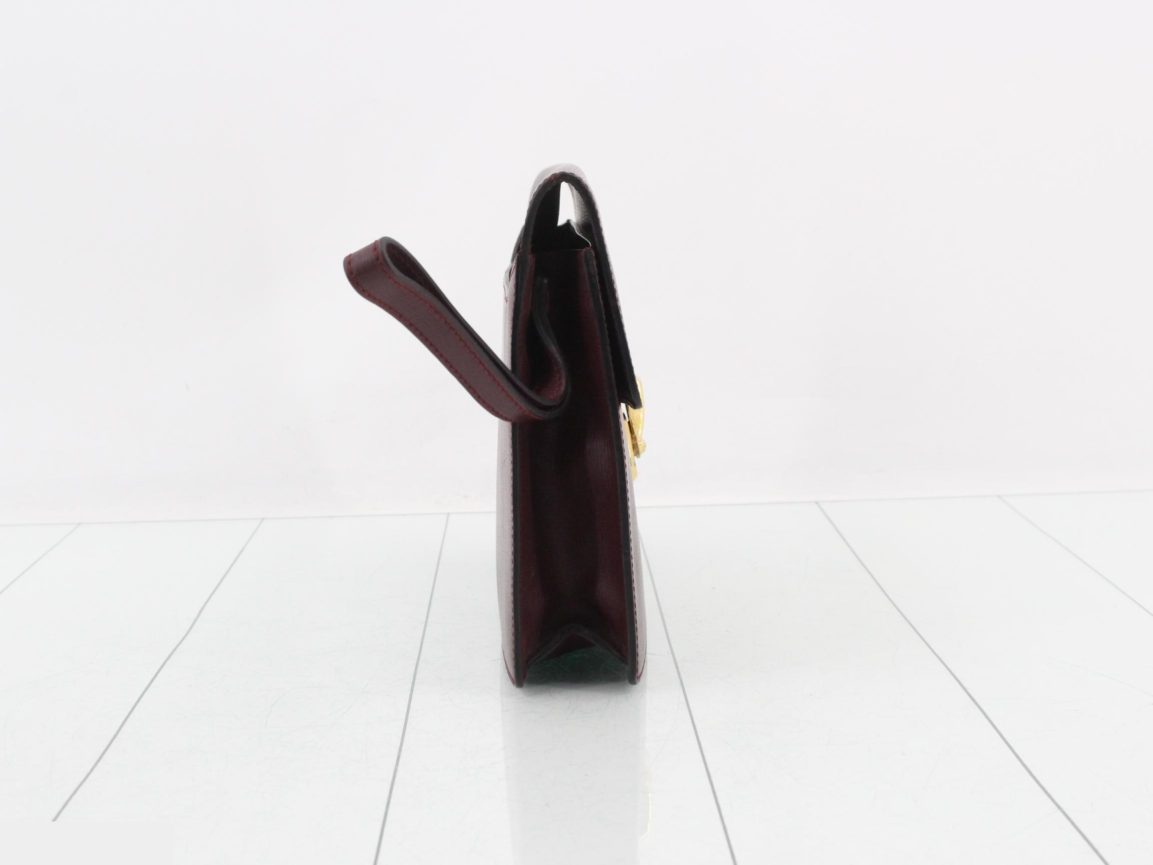 Pasha Leather Clutch Bag, Bordeaux — view 4