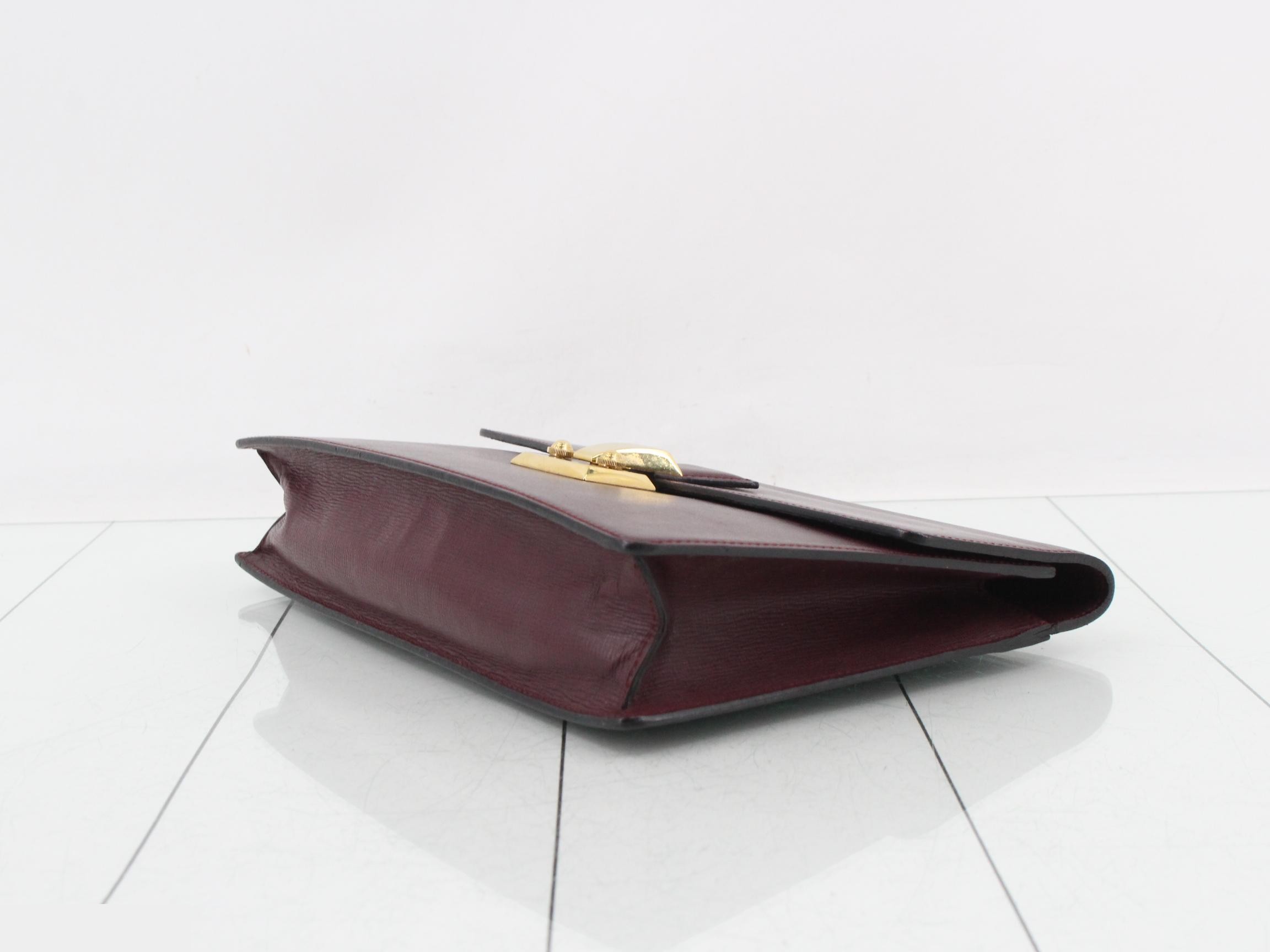 Pasha Leather Clutch Bag, Bordeaux — view 6