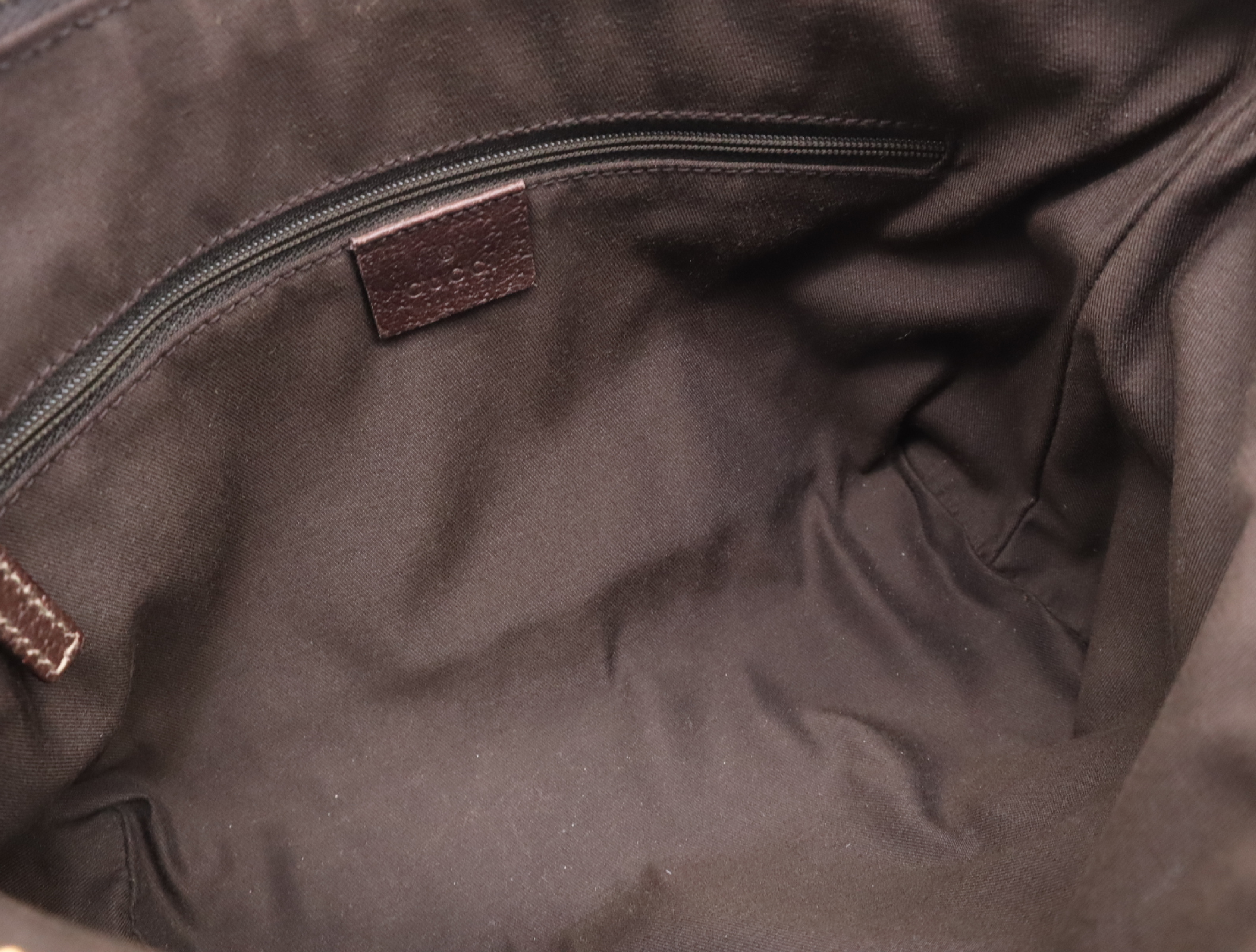 141471 Canvas x Leather GG Canvas Tote Bag Brown Gold Hardware with Dust Bag — view 14