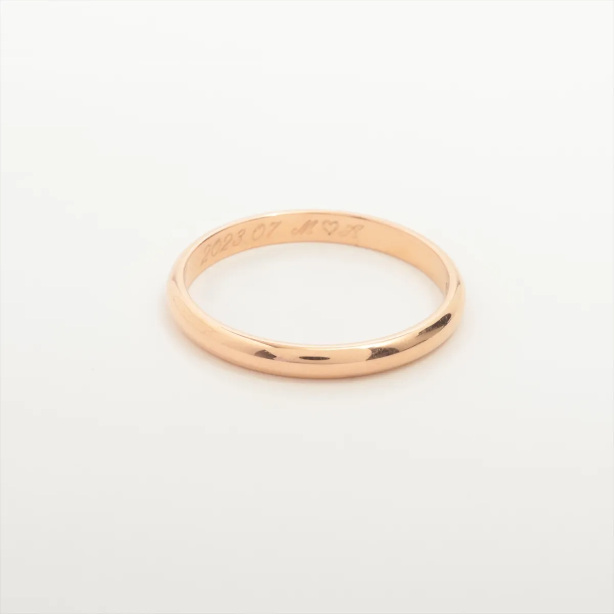 Wedding Ring, 750 (PG), 2.3g, Size 57, Initials, QOM086 — view 2