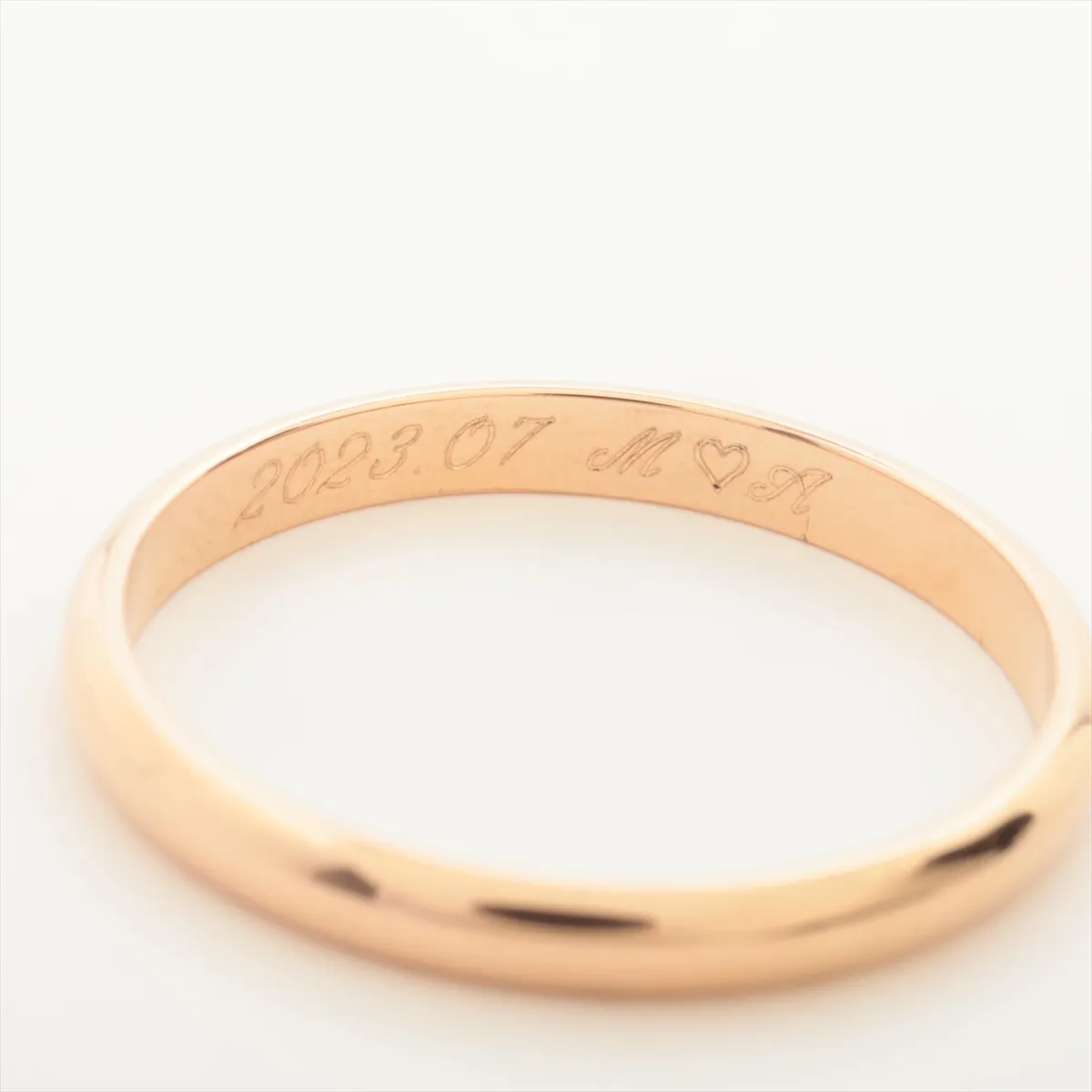 Wedding Ring, 750 (PG), 2.3g, Size 57, Initials, QOM086 — view 3