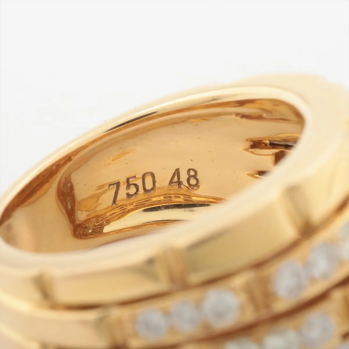 diamond ring, 750 (yellow gold), 12.9g, size 48. Small chips on the stone, — view 4