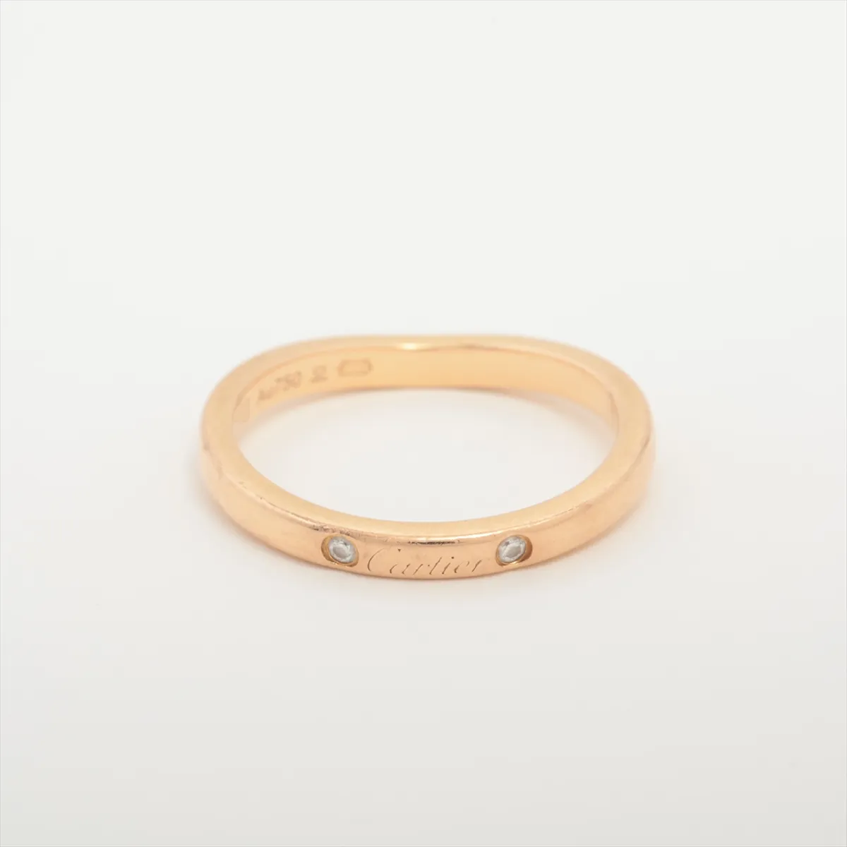 Ballerina Curve Wedding Ring with 3 Diamonds, 750 (PG), 2.0g, Size 47, KAE120 — view 2