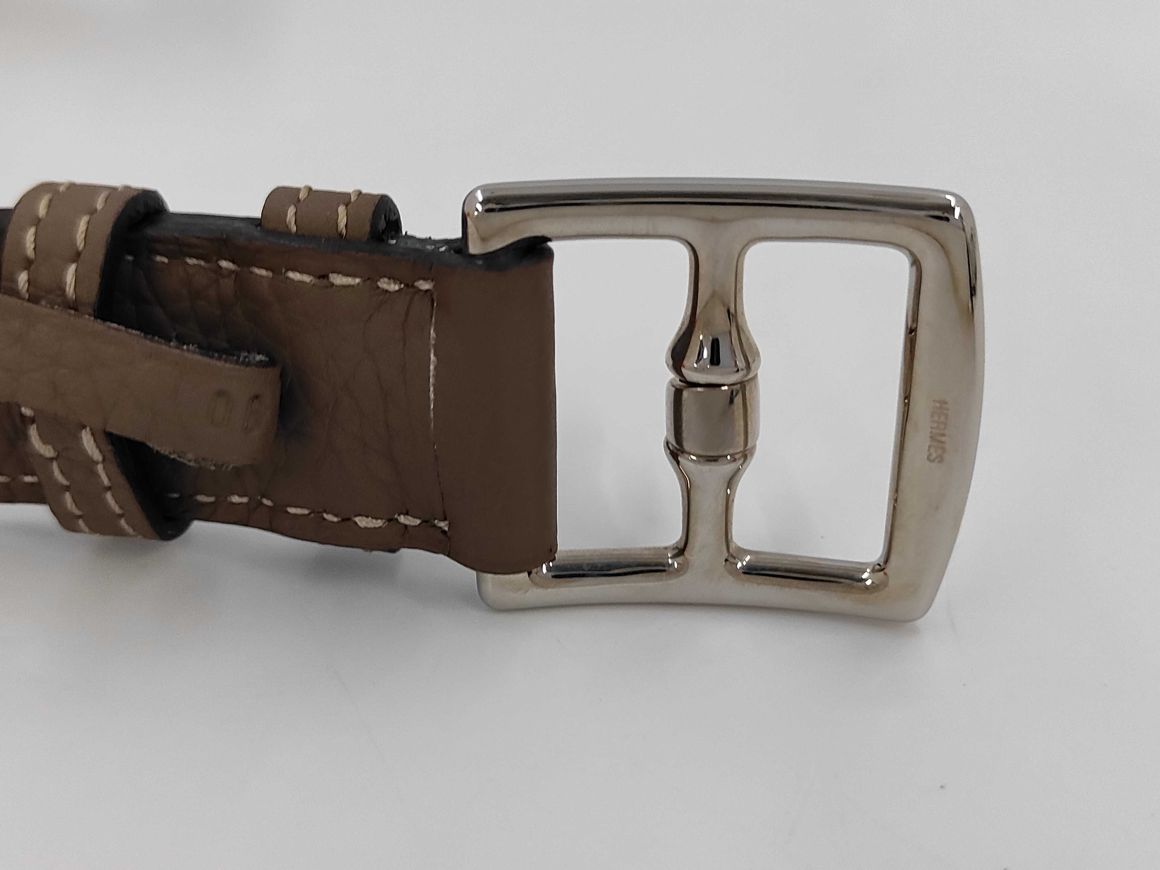 Etrivière double tour belt Etoupe silver hardware Taurillon Clemence belt — view 4