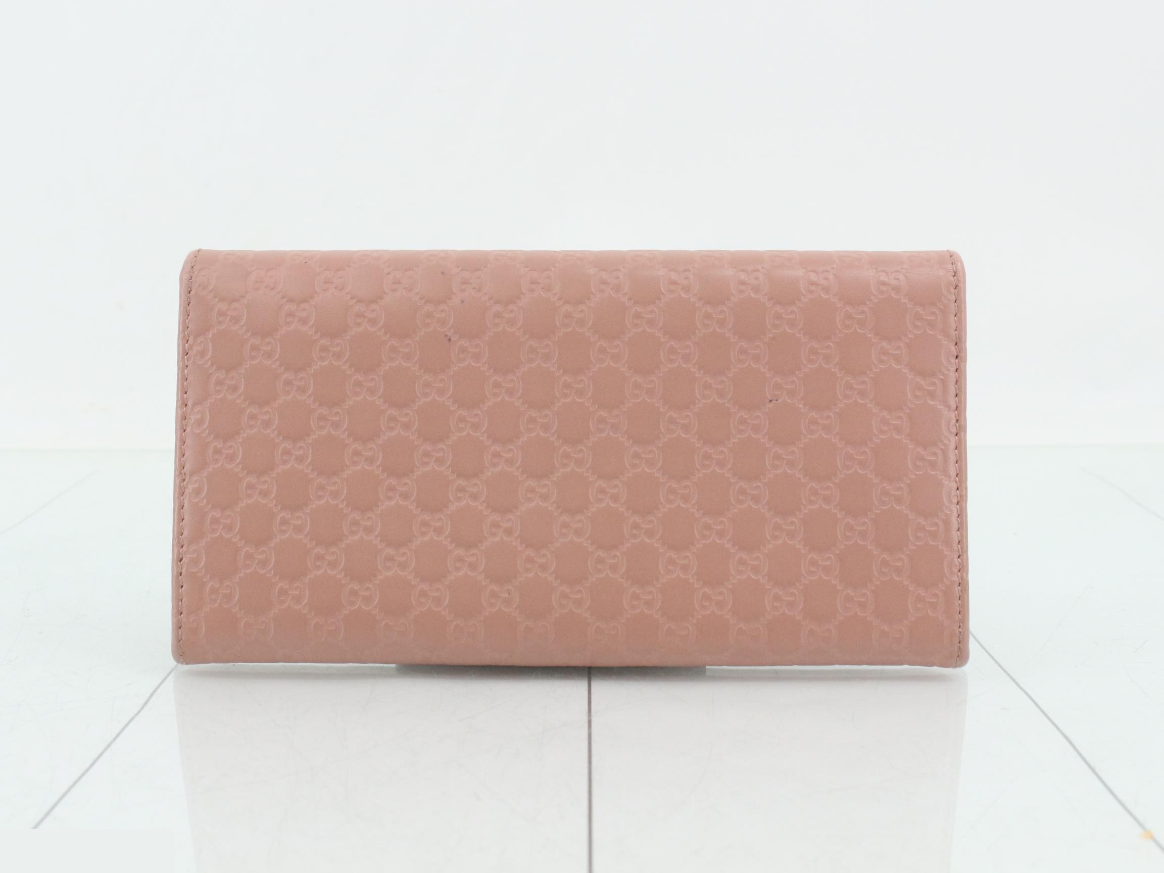 Microguccissima bi-fold long wallet, pink — view 2