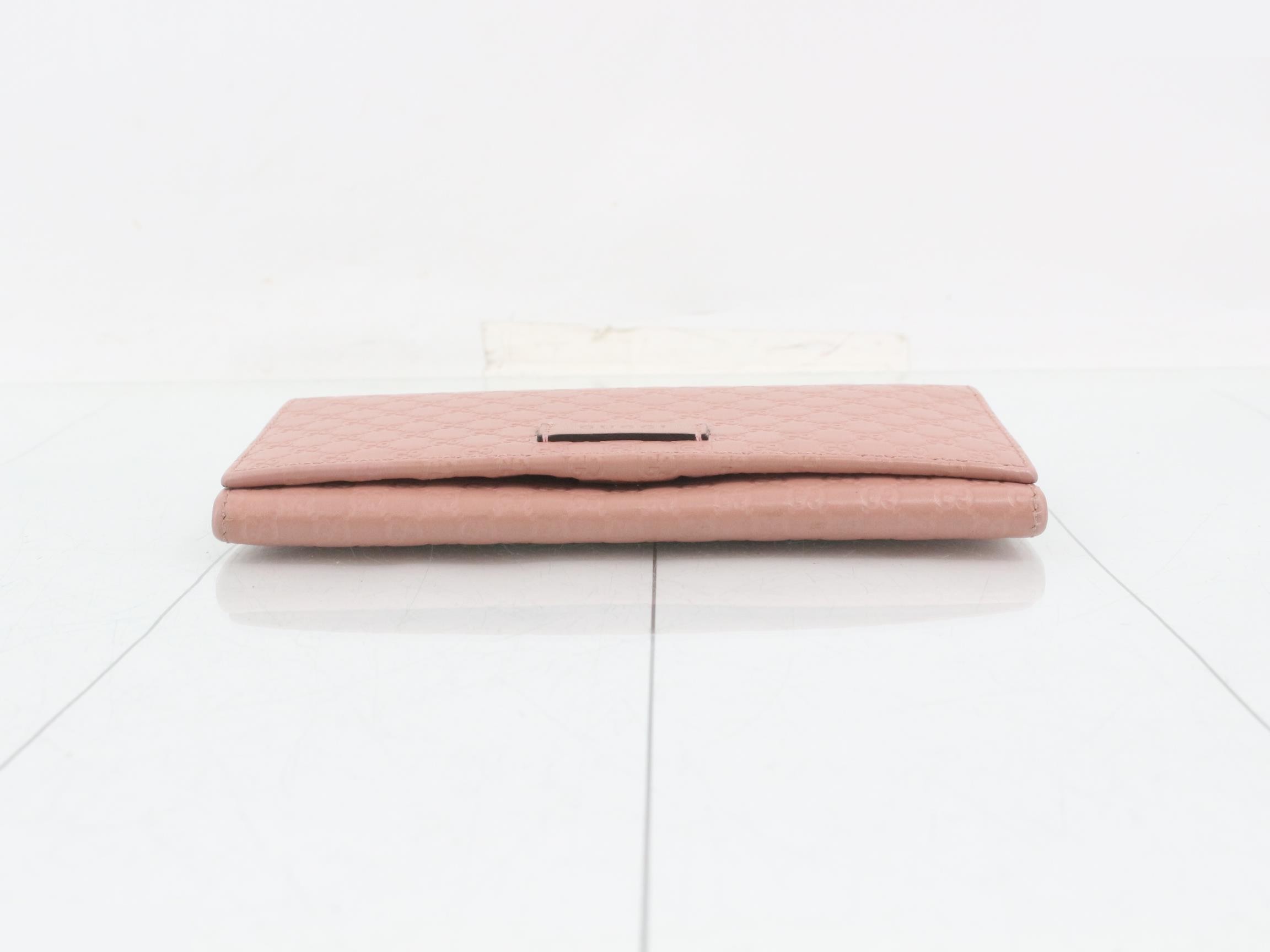 Microguccissima bi-fold long wallet, pink — view 3