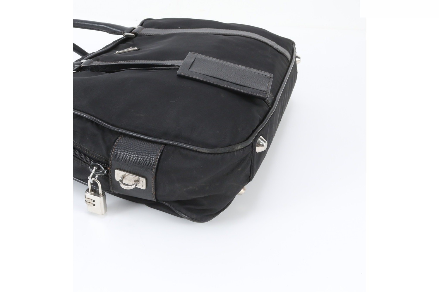 Tessuto Nylon Saffiano Leather Business Bag — view 4