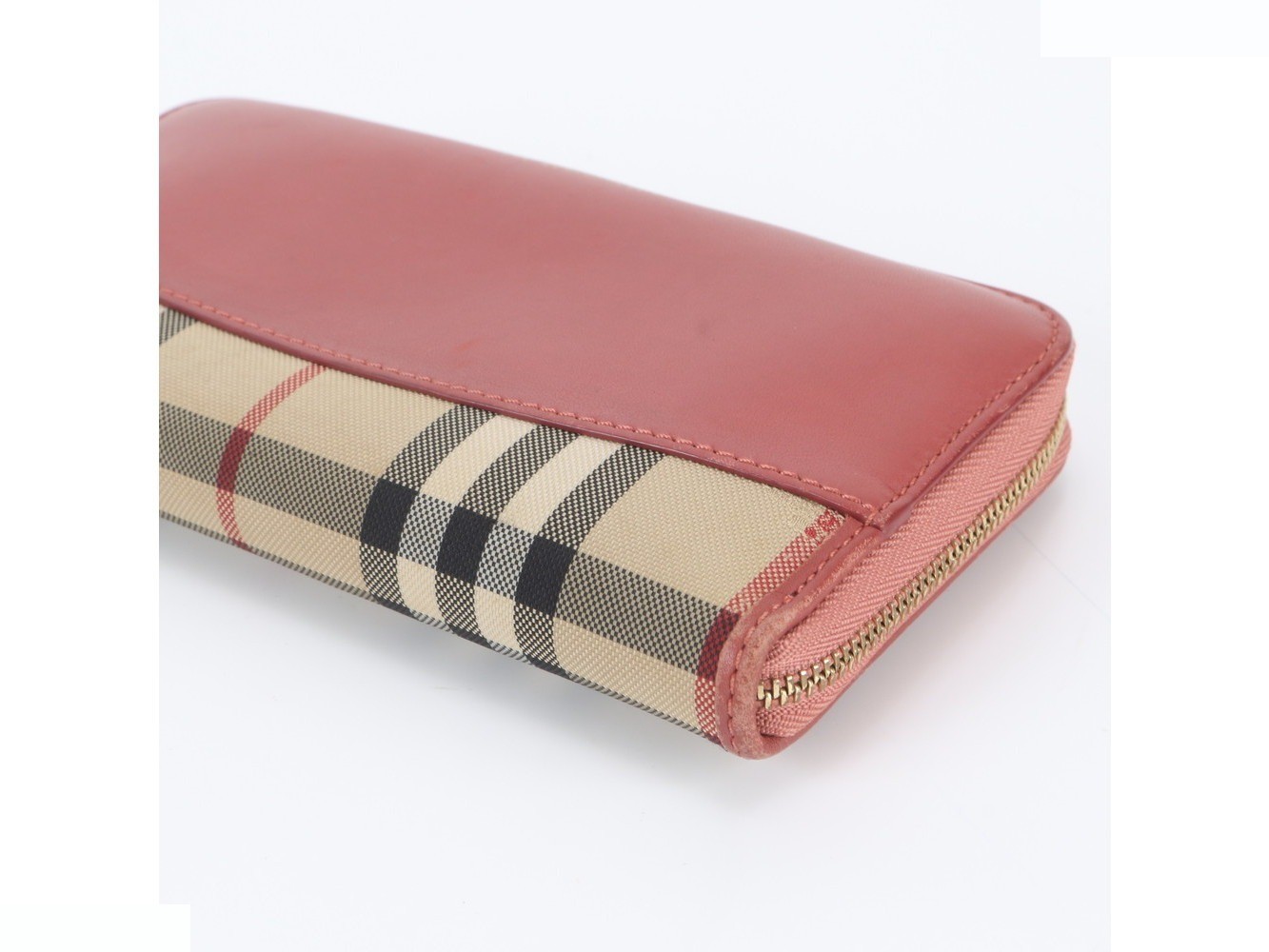 Nova Check Leather Canvas Long Wallet — view 3