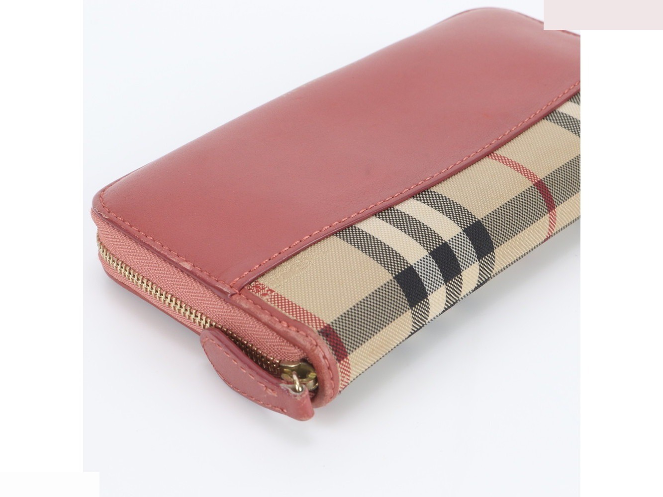 Nova Check Leather Canvas Long Wallet — view 5