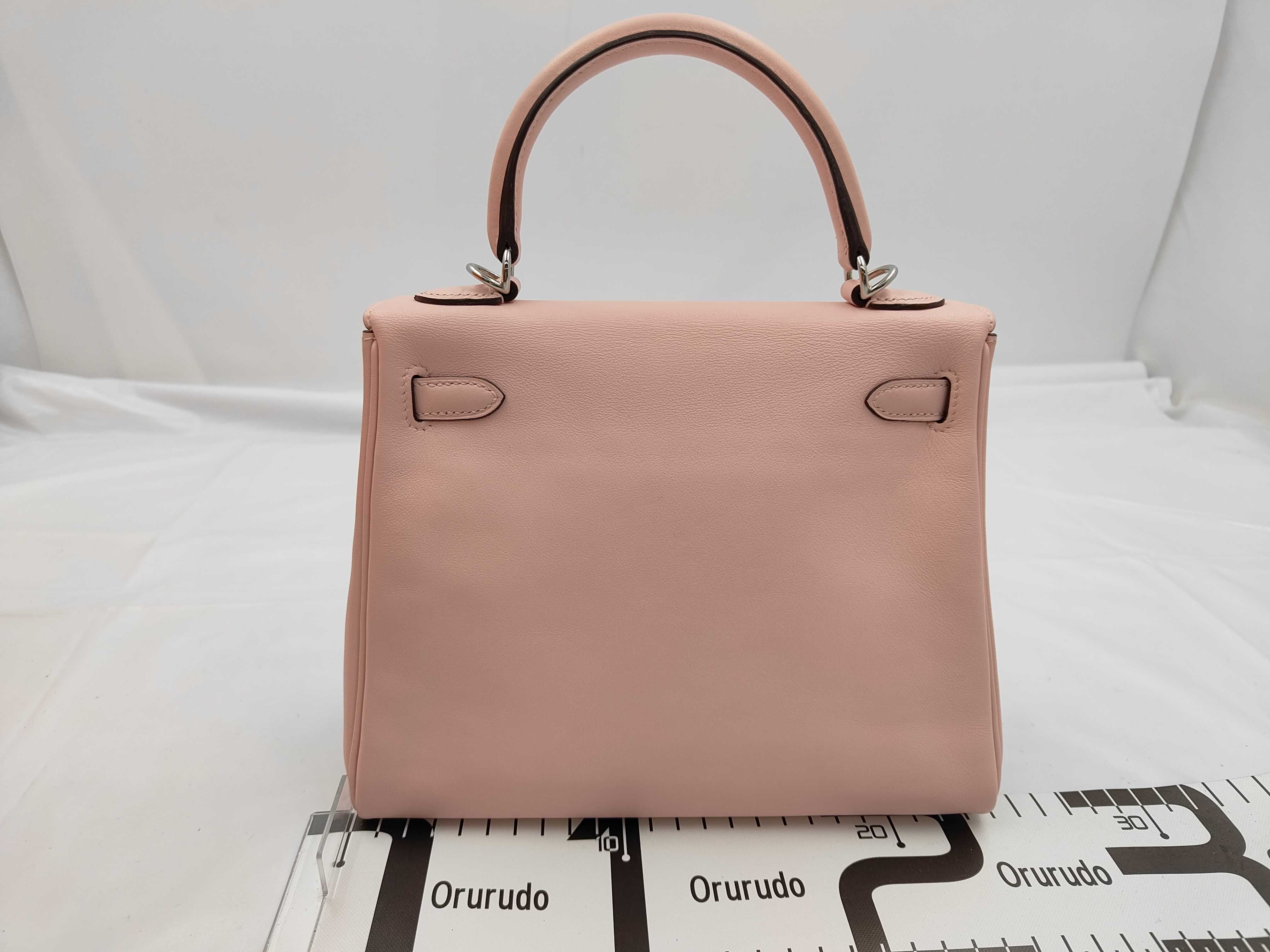 Kelly 25, inside stitching, Swift leather, Rose Sakura, silver hardware, handbag — view 2