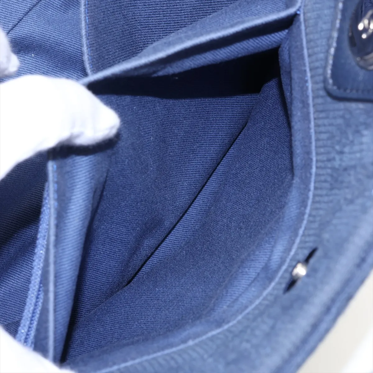 Large Shopping Bag, Mixed Fiber 2-Way Tote Bag, Blue, Silver Hardware, 25313609, Serial Number 25 — view 11