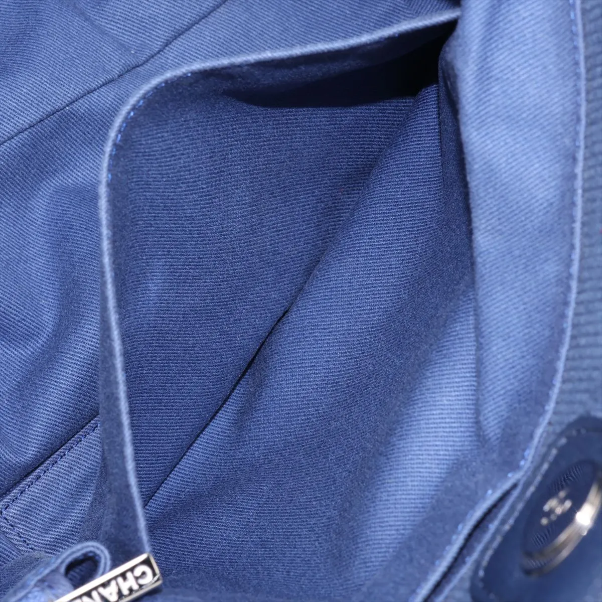 Large Shopping Bag, Mixed Fiber 2-Way Tote Bag, Blue, Silver Hardware, 25313609, Serial Number 25 — view 12