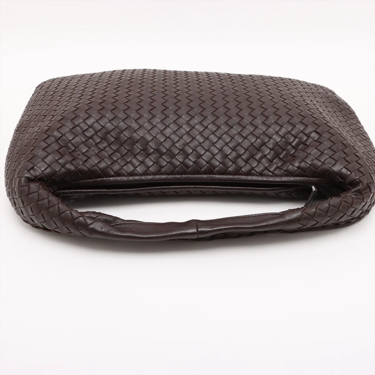 Intrecciato Hobo Leather Shoulder Bag Brown 115654 — view 5