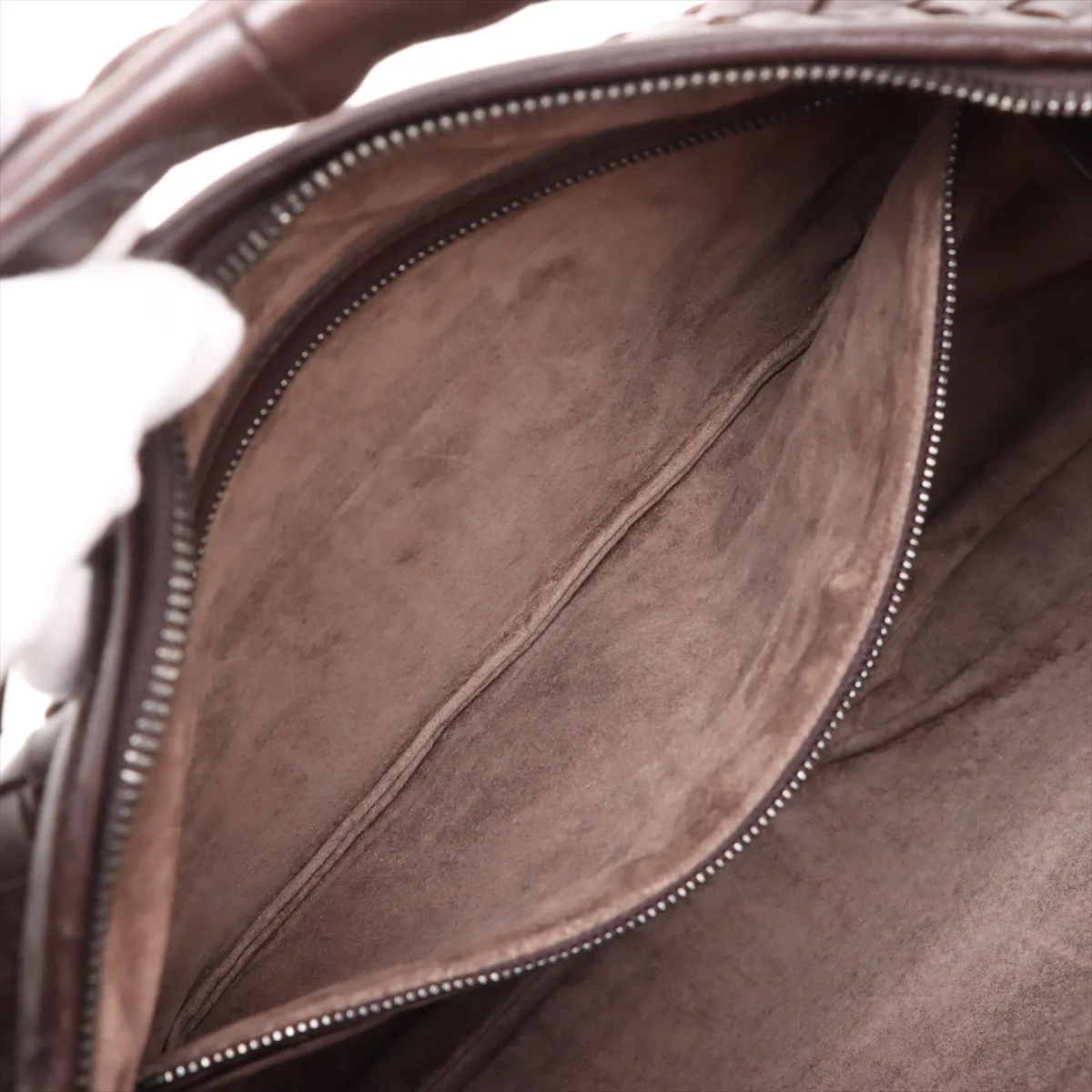 Intrecciato Hobo Leather Shoulder Bag Brown 115654 — view 8