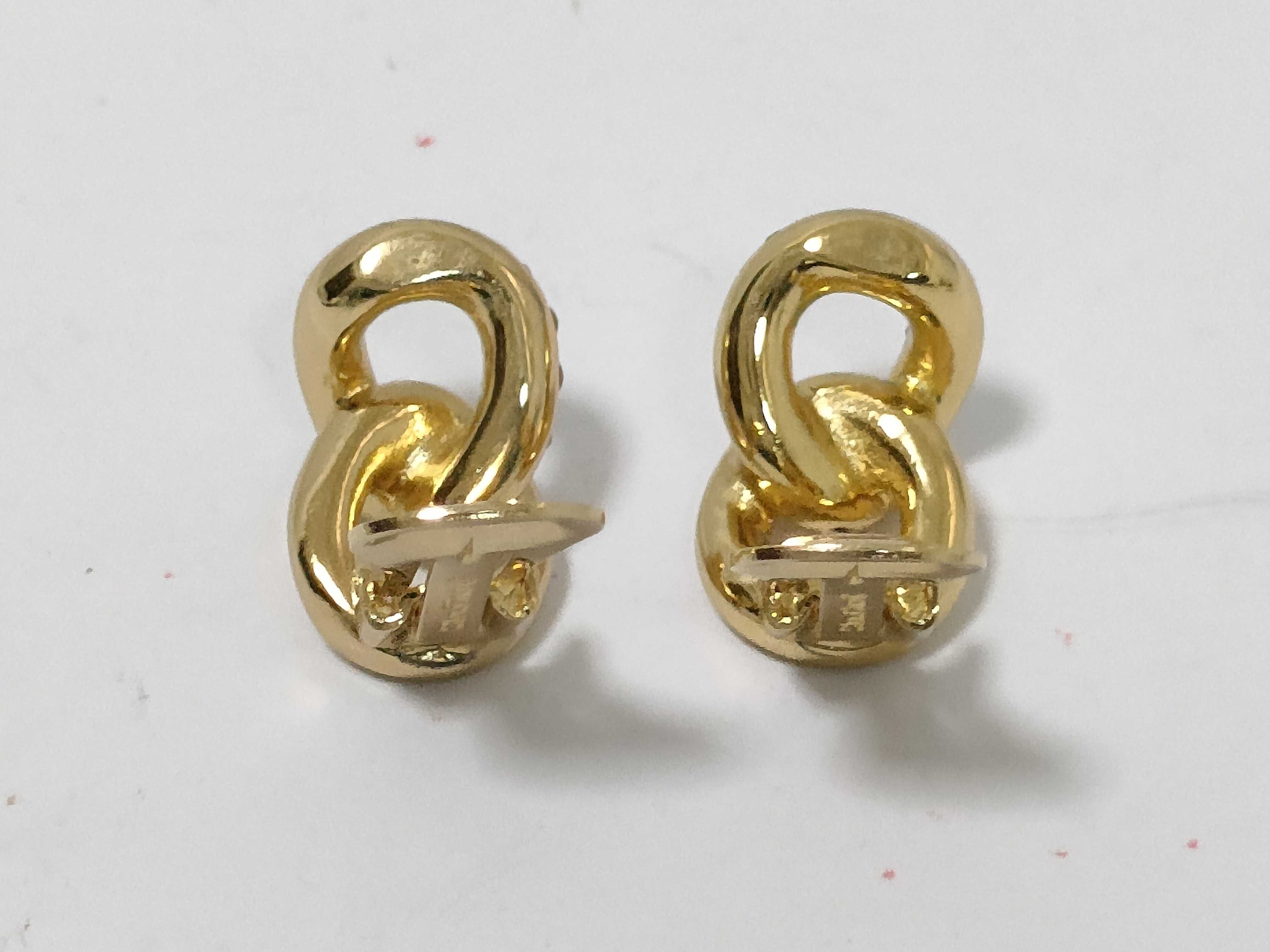 Gold Earrings with Small Diamonds — view 2