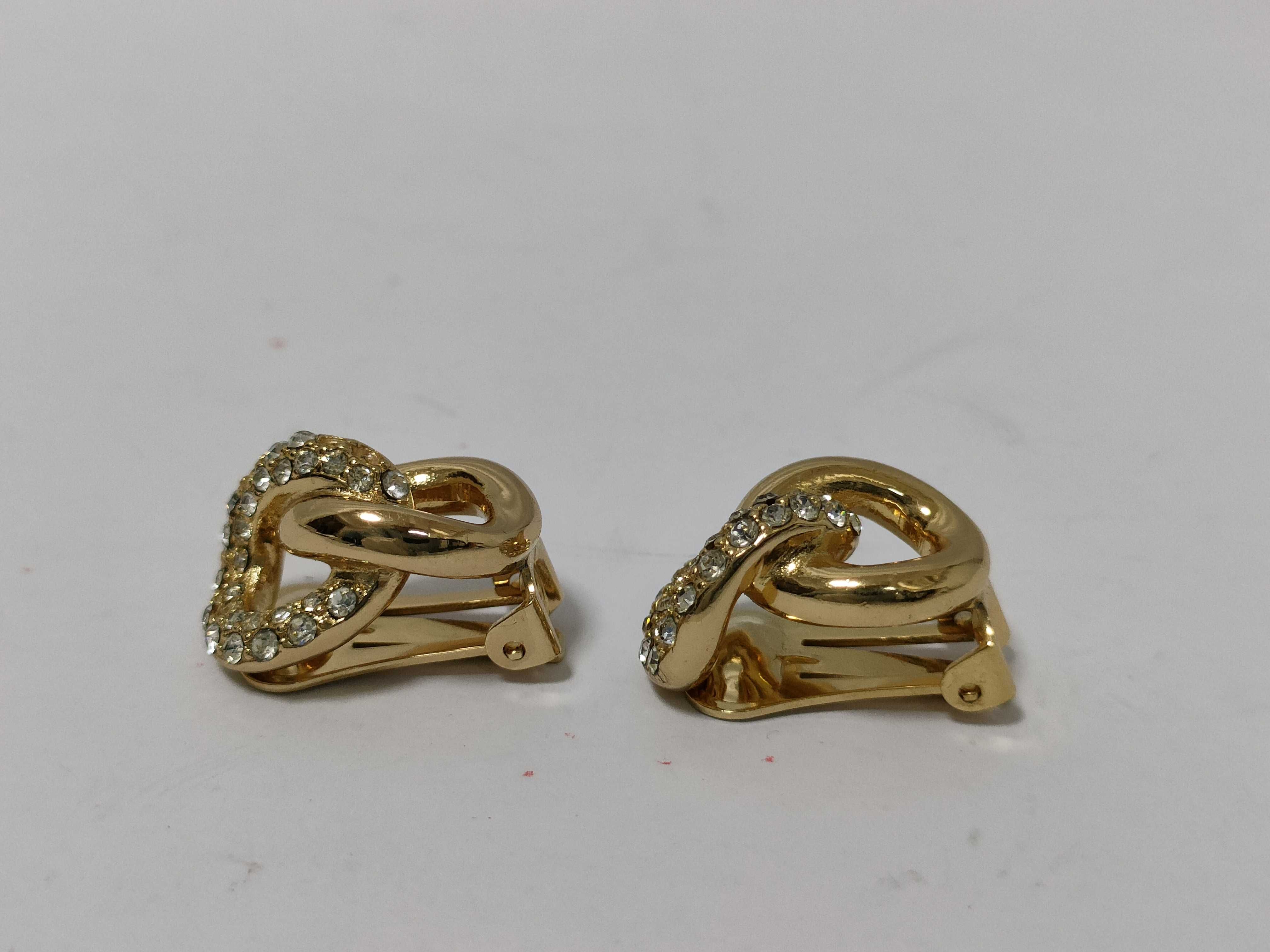 Gold Earrings with Small Diamonds — view 4